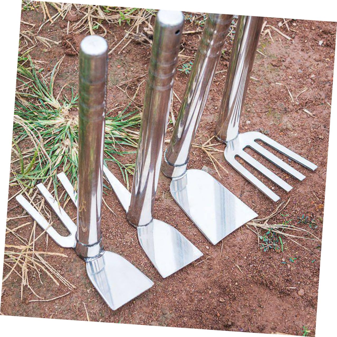 Yardenfun Edelstahl Gartenschaufel Handhacke Robust Rostfrei Gartenwerkzeug Unkrautentfernung Kleine Grabegabel für Bodenlockerung und Pflanzarbeiten für Hobbygärtner und Außenbereich