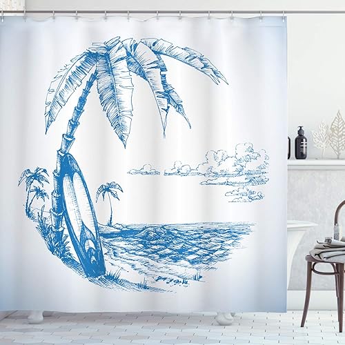 Miniatura 50 de Ambesonne Cortina de ducha de flores de amapola, flores y capullos sobre fondo ambiental grunge, efectos retro, bohemio, juego de decoración de baño