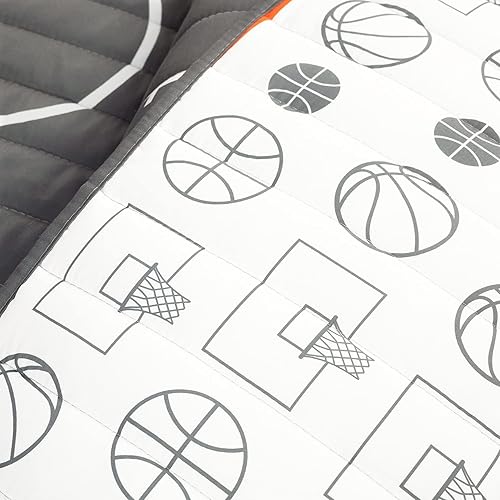 Miniatura 4 de Lush Decor Juego de edredón reversible de 5 piezas de juego de baloncesto, acogedor y suave, juego de ropa de cama con temática deportiva para