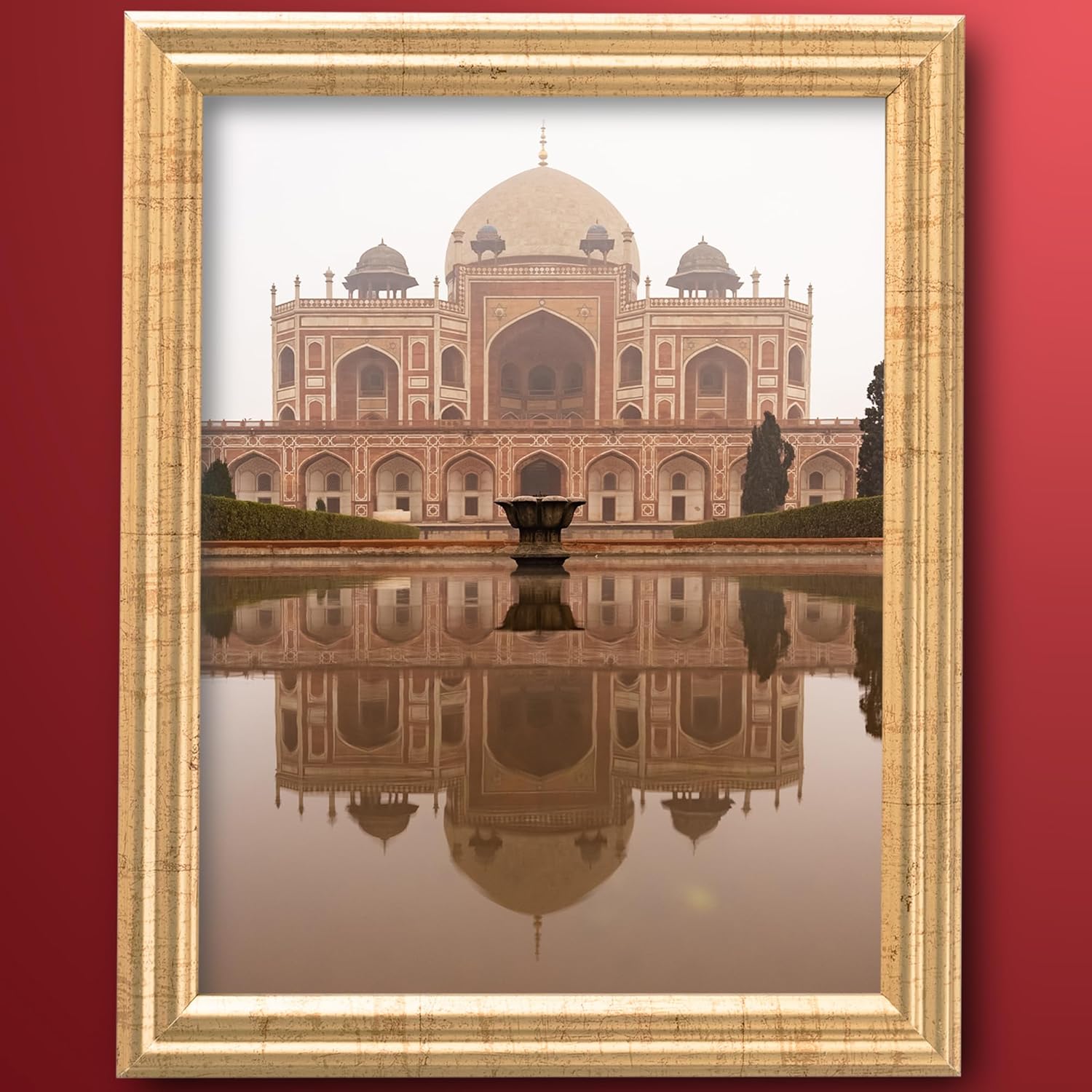 Diamond Art Frames, .75" Antique Gold 16x20 Picture Frame (40.6 x 50.8 cm) - American Made Solid Wood Frame for Diamond Art with Preinstalled Hangers and UV Blocking Plexiglass, 20x16 Frame