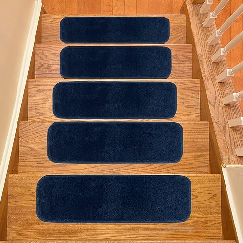 Alfombra de rodadura para escaleras de interior 7 x 24 pulgadas lavable a máquina antideslizante antideslizante antideslizante alfombra para