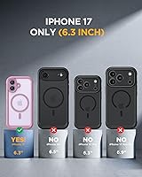 Vista 411 de Miracase Funda magnética para iPhone 14 de 6.1 pulgadas, protector de pantalla de vidrio templado integrado + protector de lente, compatible