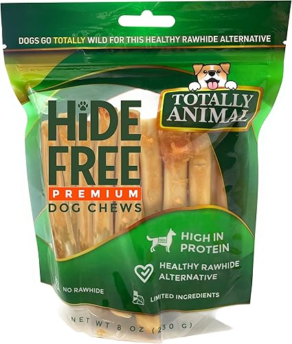 Totally Animal Masticables pequeños de recetas de pollo sin ocultar Golosinas para perros sin cuero crudo premium Rollos alternativos de cuero