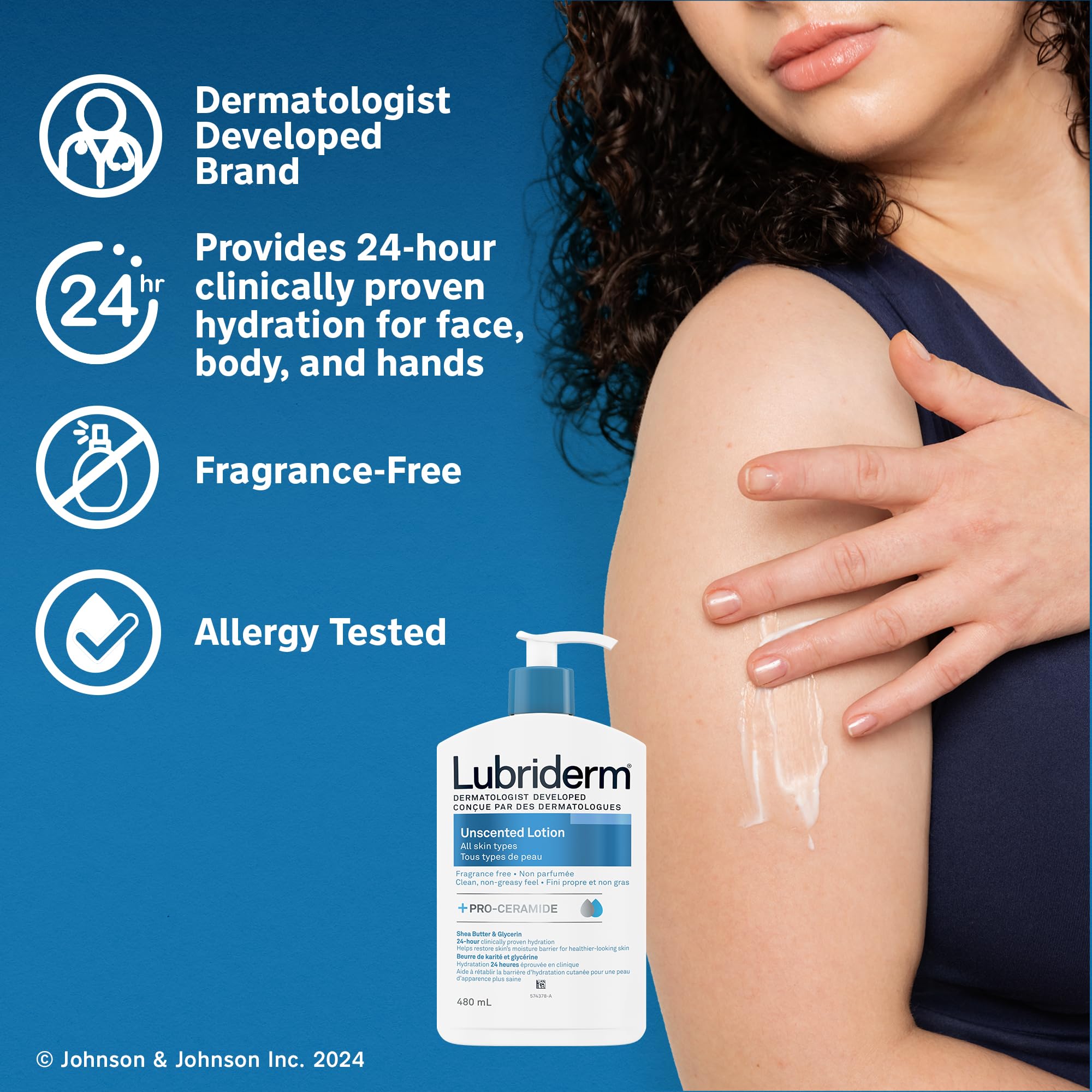 Lubriderm Unfragranced 24-Hour Moisturizing Lotion with Vitamin B5