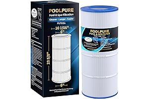 PoolPURE C-9410 High Flow Rate 200 Square Feet Pleated Pool Filter Cartridge 10-1/16" x 23-5/8"