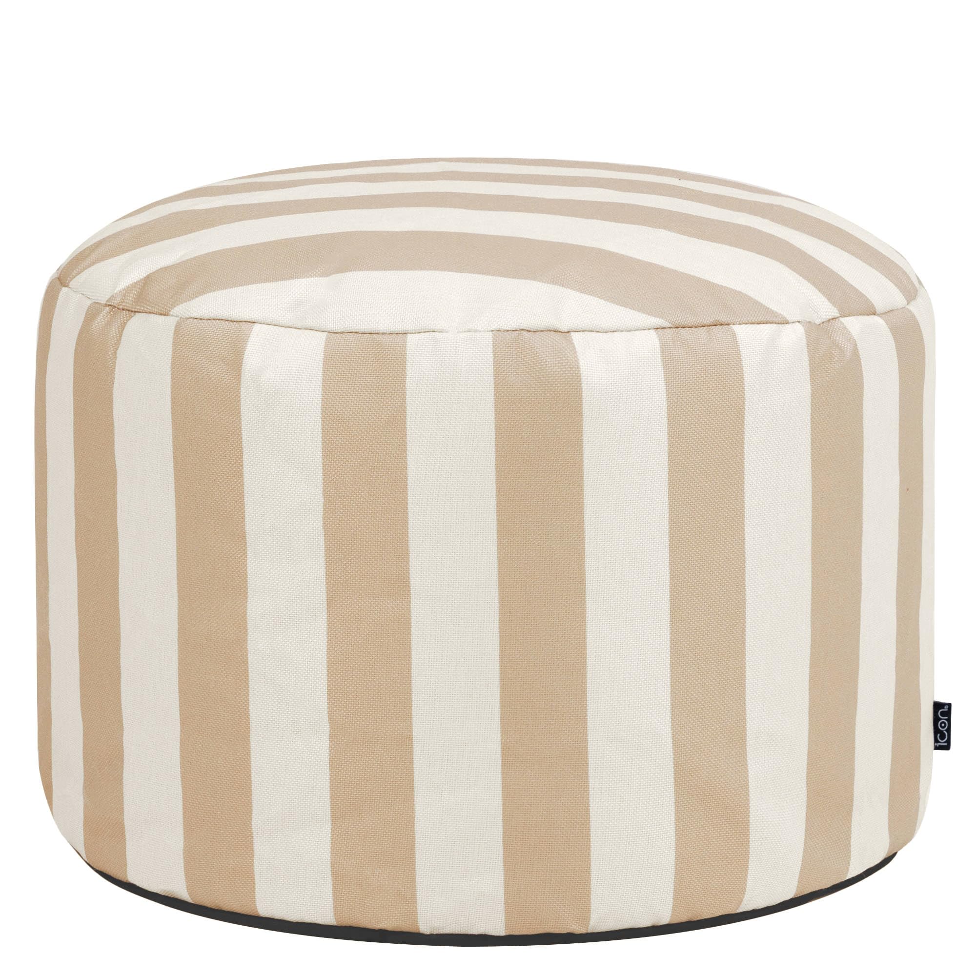 icon Milano Pouf Poggiapiedi, Beige Striscia, Tessuto Intrecciato, Poltrona Sacco con Riempimento Incluso, Sgabello, Pouf Sacco, Camera da Letto, Mobili Soggiorno, Gardino, Terrazza