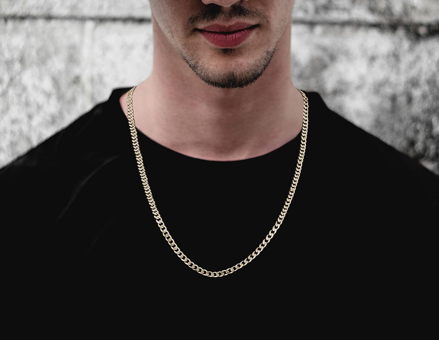 Savlano 14K Gold Plated 925 Sterling Silver 4.5mm Italian Solid Curb Cuban Link Chain Necklace For Men & Women - Made in Italy Comes With a Gift Box