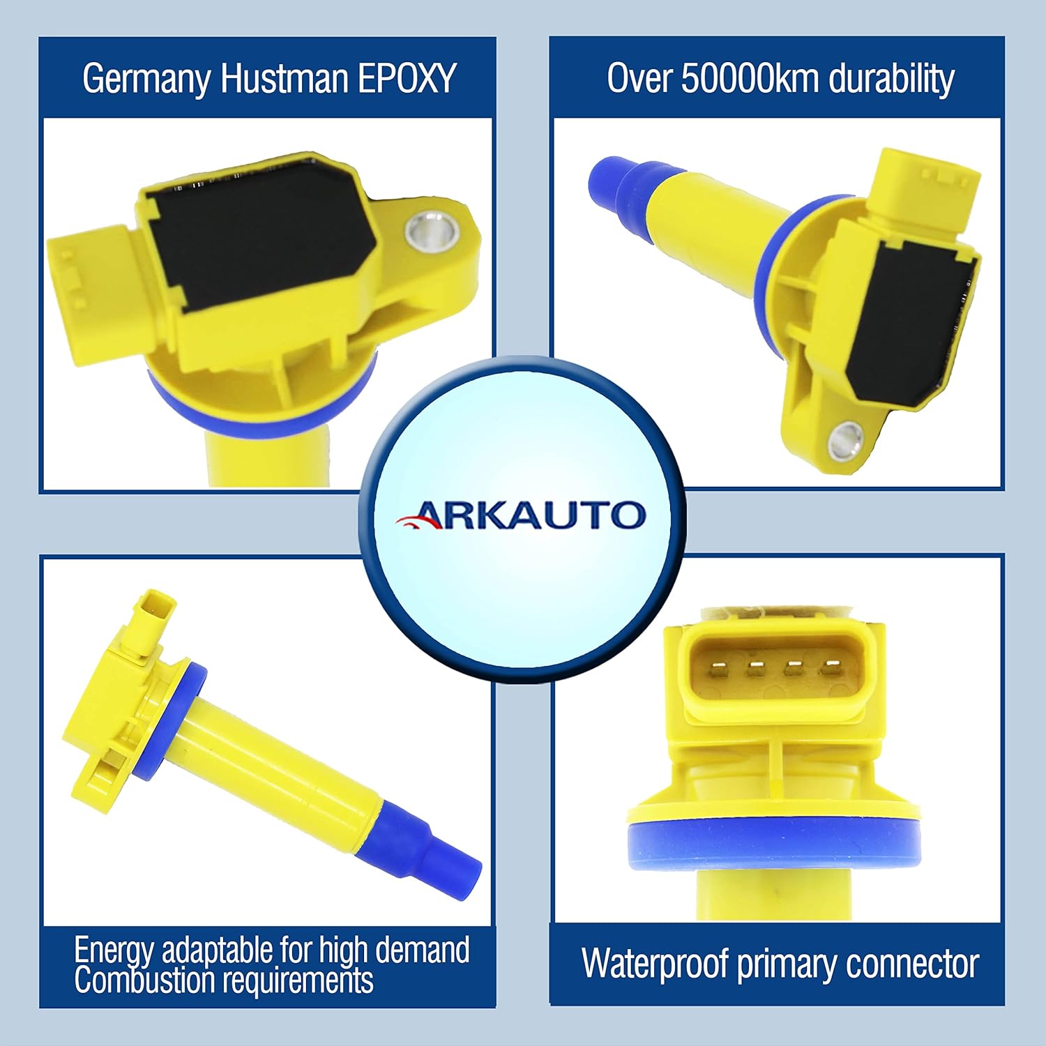 4PCS ARKAUTO HIGH PERFORMANCE IGNITION COIL UF316 UF-316 9091902265 909190-2265 90919-02240 9091902240 90080-19021 9008019021 FOR Scion xA XB Toyota Echo Prius Yaris 1.3 1.5 L4 1NZ 2NZ