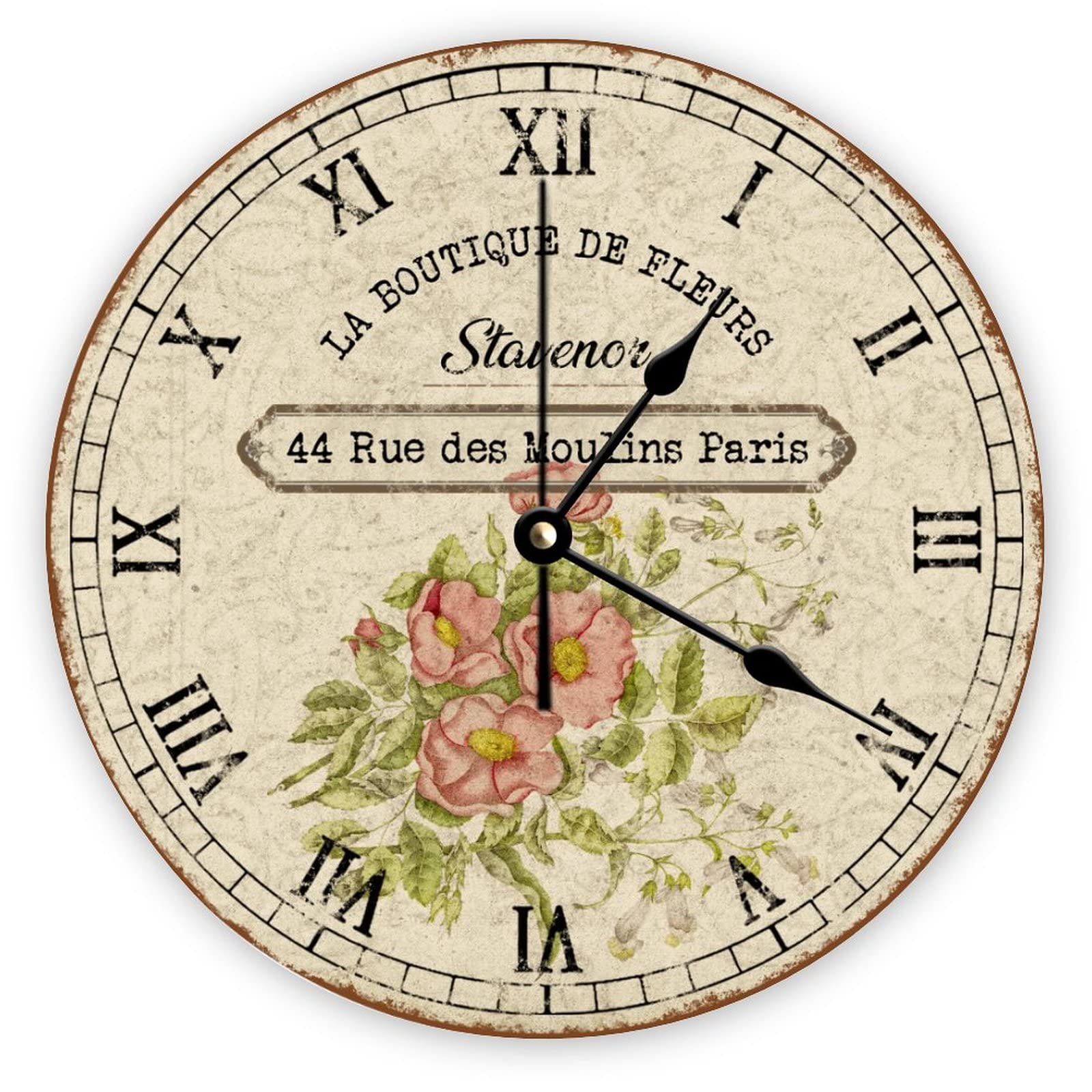 Horloge murale silencieuse en chiffres romains : élégance vintage Mighun