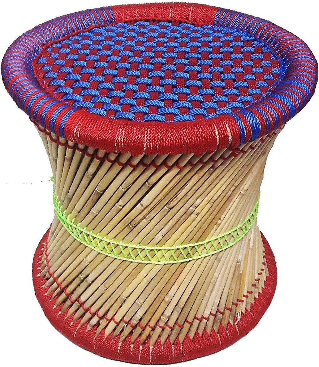 Shivansh Handicraft Cane Wood Bar Stool, (Multicoloured- 14 inch)