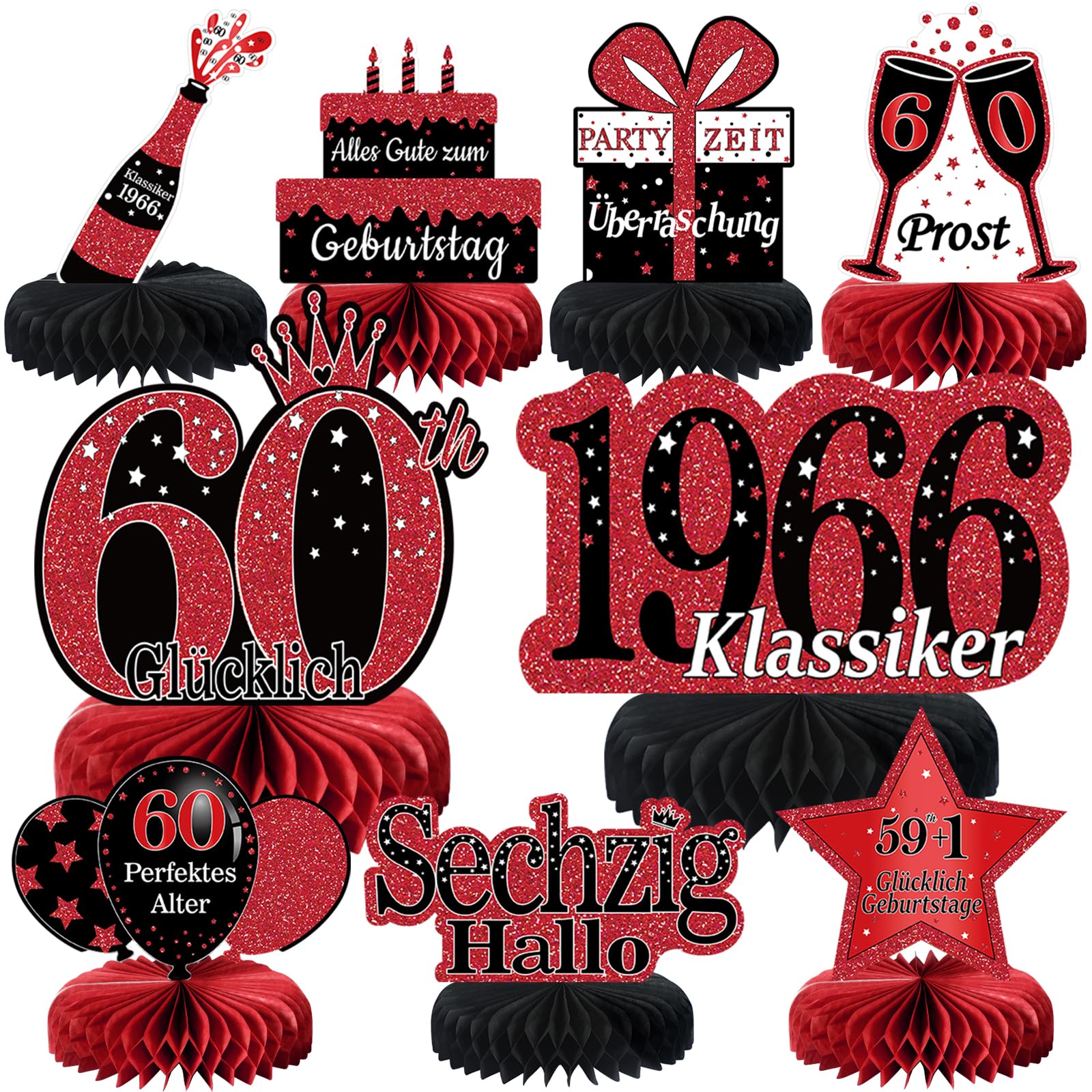 9 STK Tischdeko Geburtstag（Deutsche）