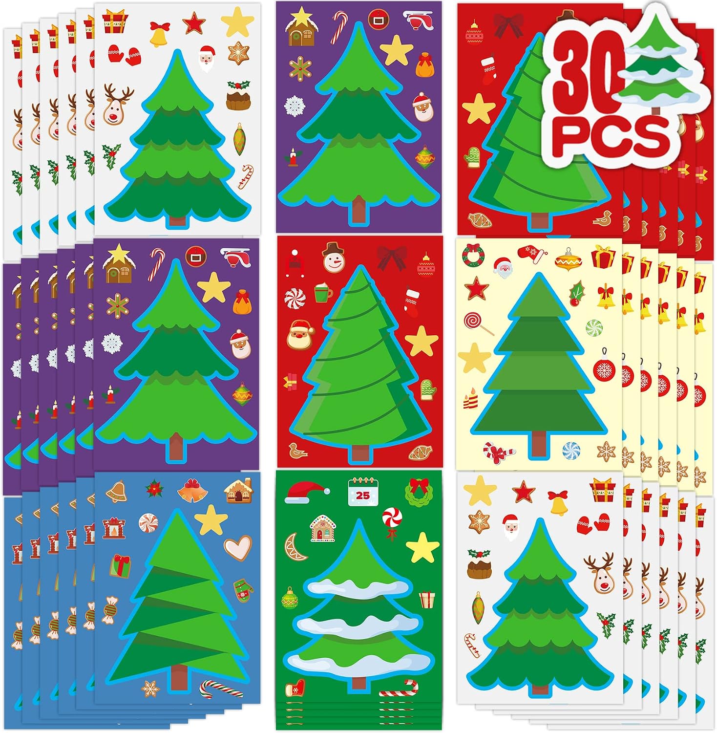 Funnlot Christmas Stickers for Kids Christmas Tree Stickers Christmas Activities for Toddlers Toddlers Christmas Games for Kids Toddler