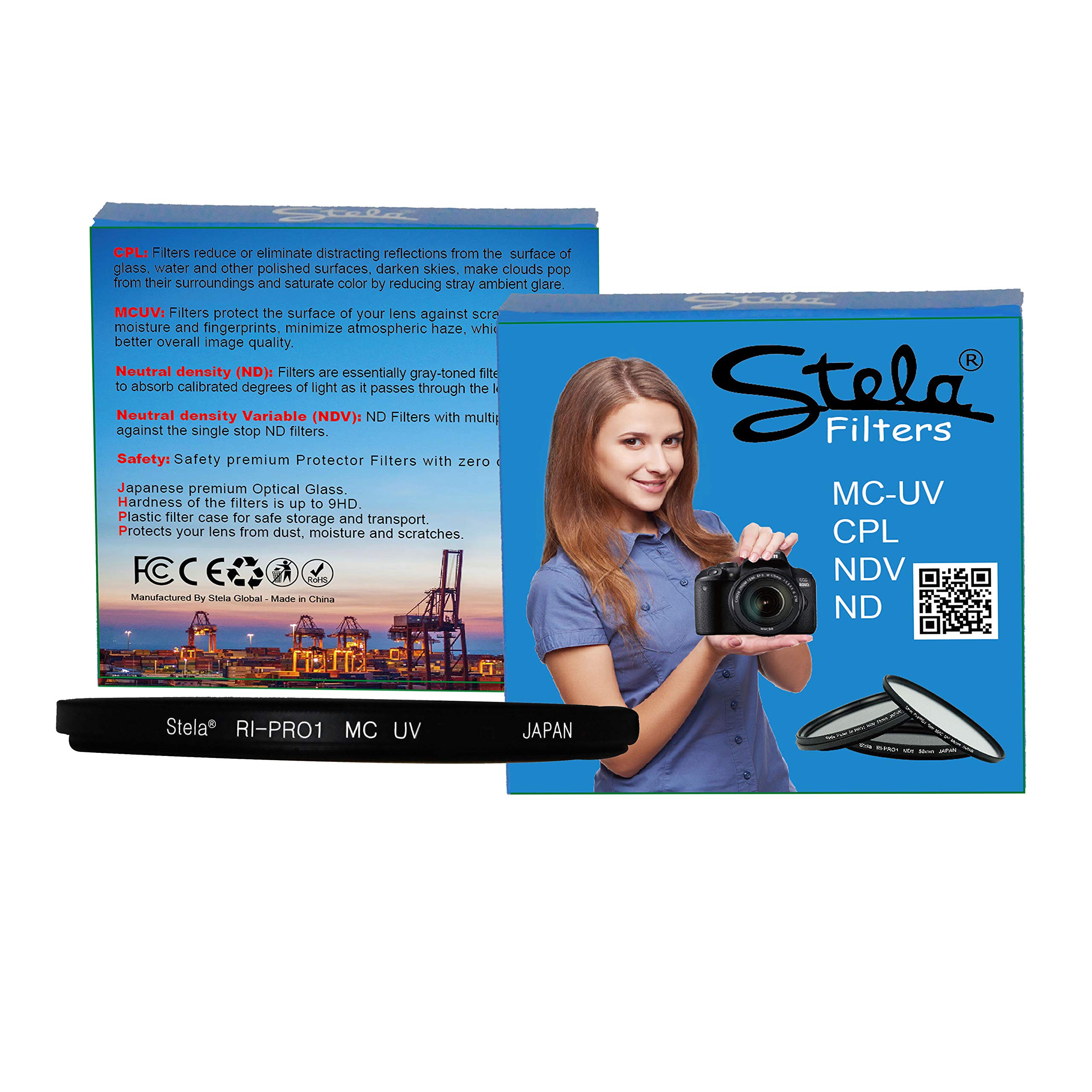 Stela Filter RI-PRO1 MC UV 55mm Multicoated Ultra Violet Filter Compatible with Canon EF-M 18-150mm f/3.5-6.3 is STM Lens (Graphite)