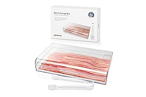 Bacon Container for Refrigerator | Fridge Storage and Deli Meat Keeper with...