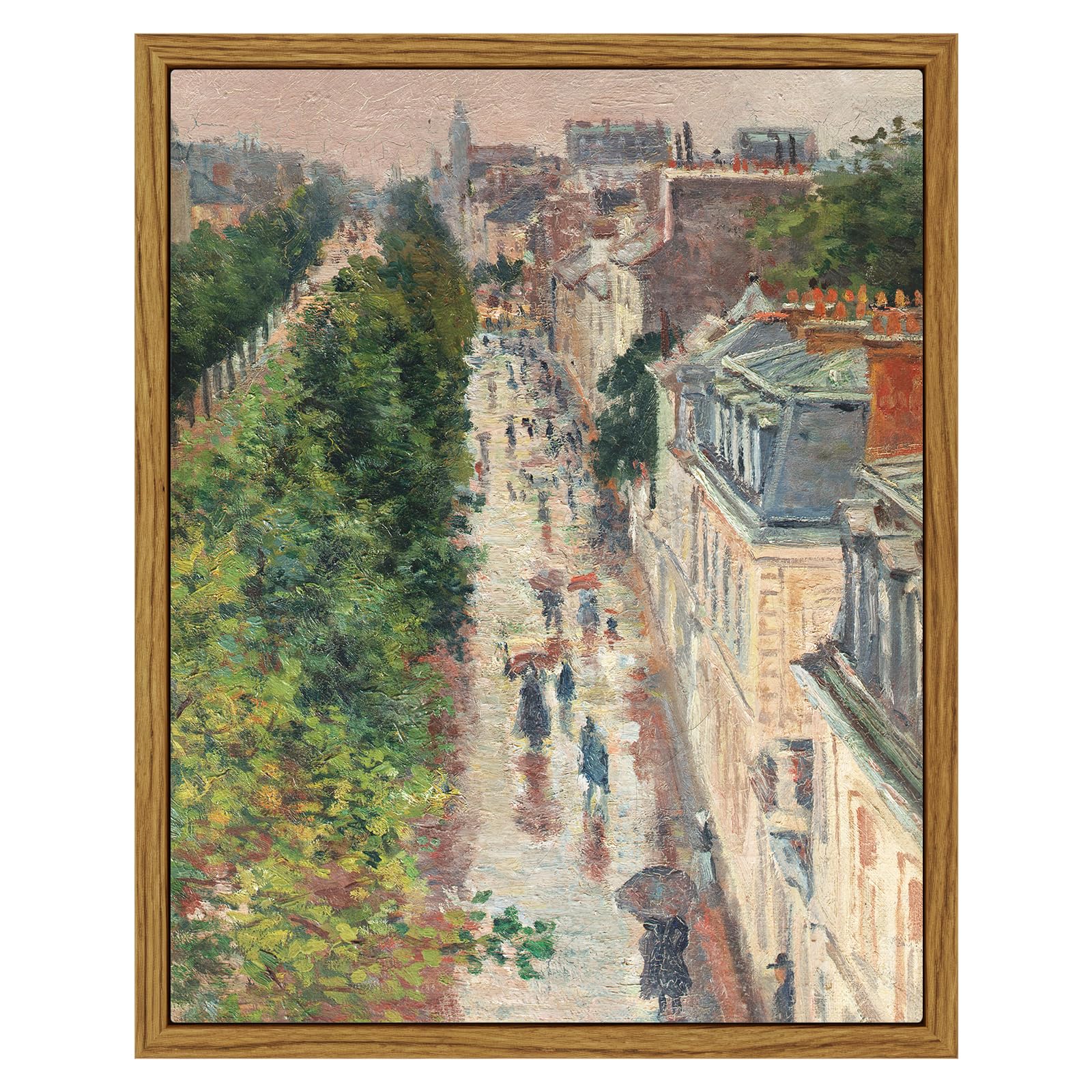 ARPEOTCY Vintage Framed Canvas Print Wall Art, 8x10 inch, French Street Scene Cityscape Country Art Home Decor, Aesthetic Room Decor, Natural Scenery Wall Decoration for Living Room, Bathroom, Office