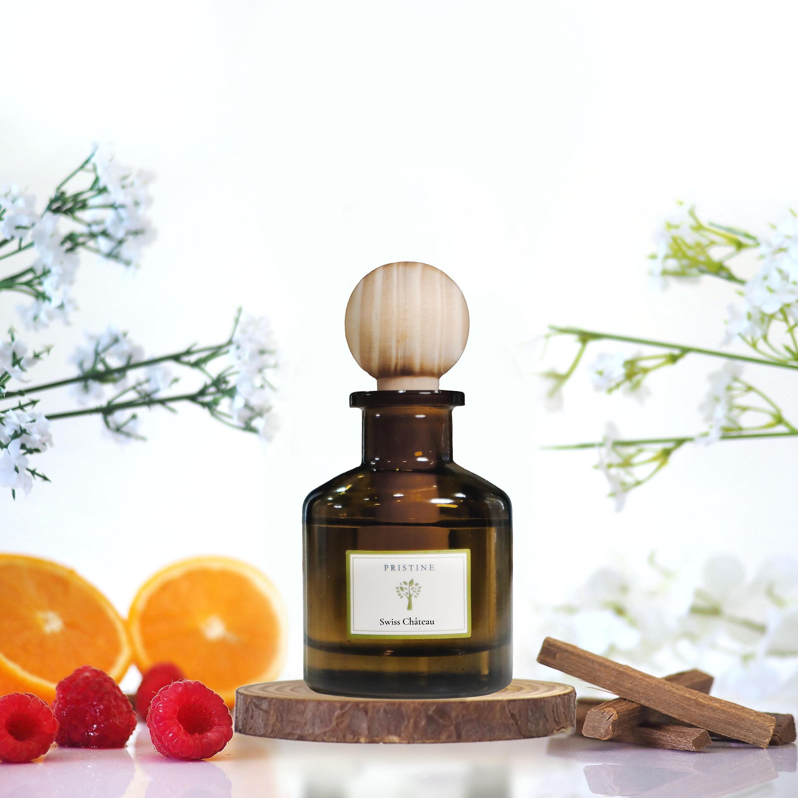 PRISTINE Swiss Château/Inspired by Hilton Hotel Ball Diffuser for Wardrobe | Fresh Cut Rose, Tangerine, Cedarwood Oil Mini Diffuser Decor | Air Freshener for Closets
