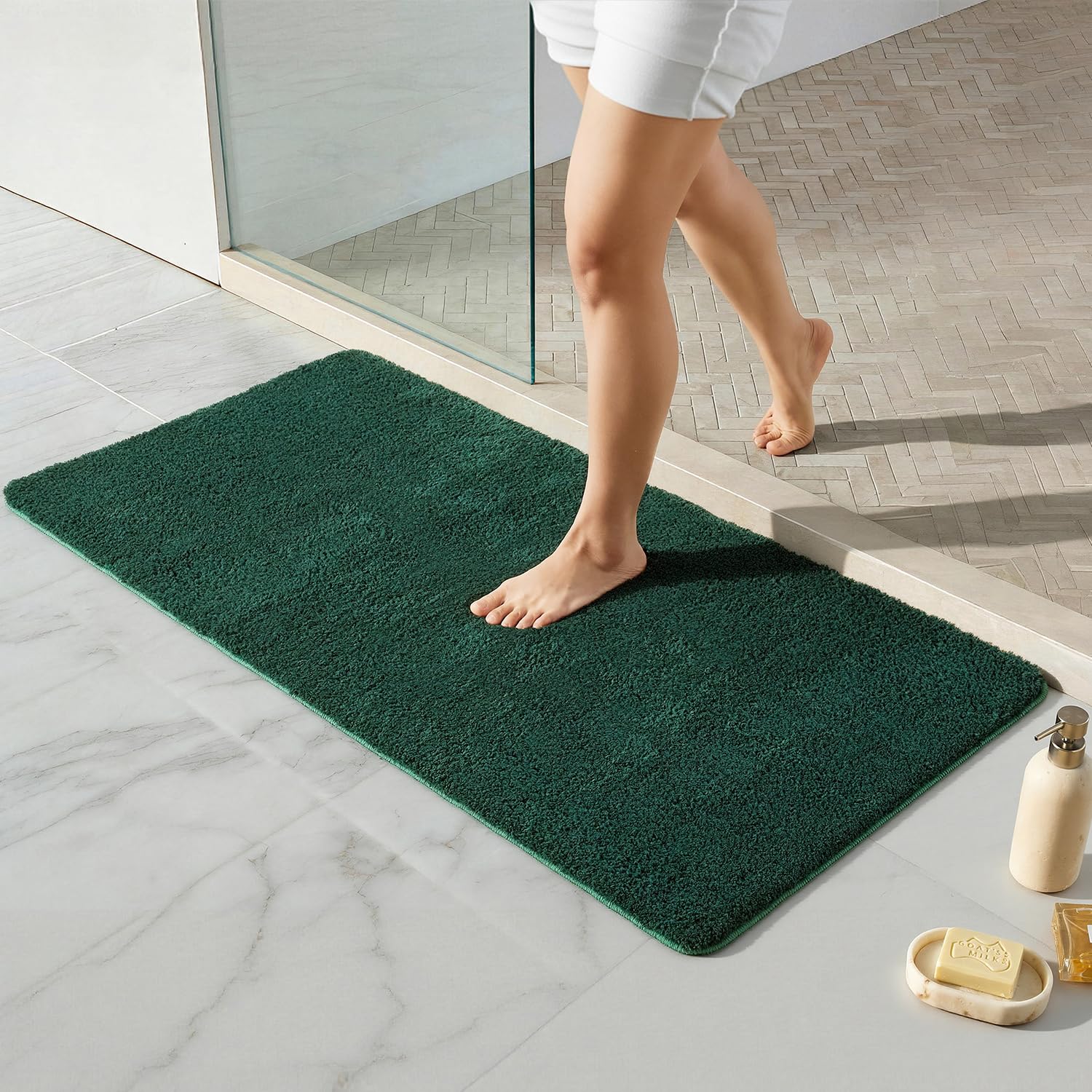 Photo 1 of TYUU Bath Mat - Dark Green 24" x 48"