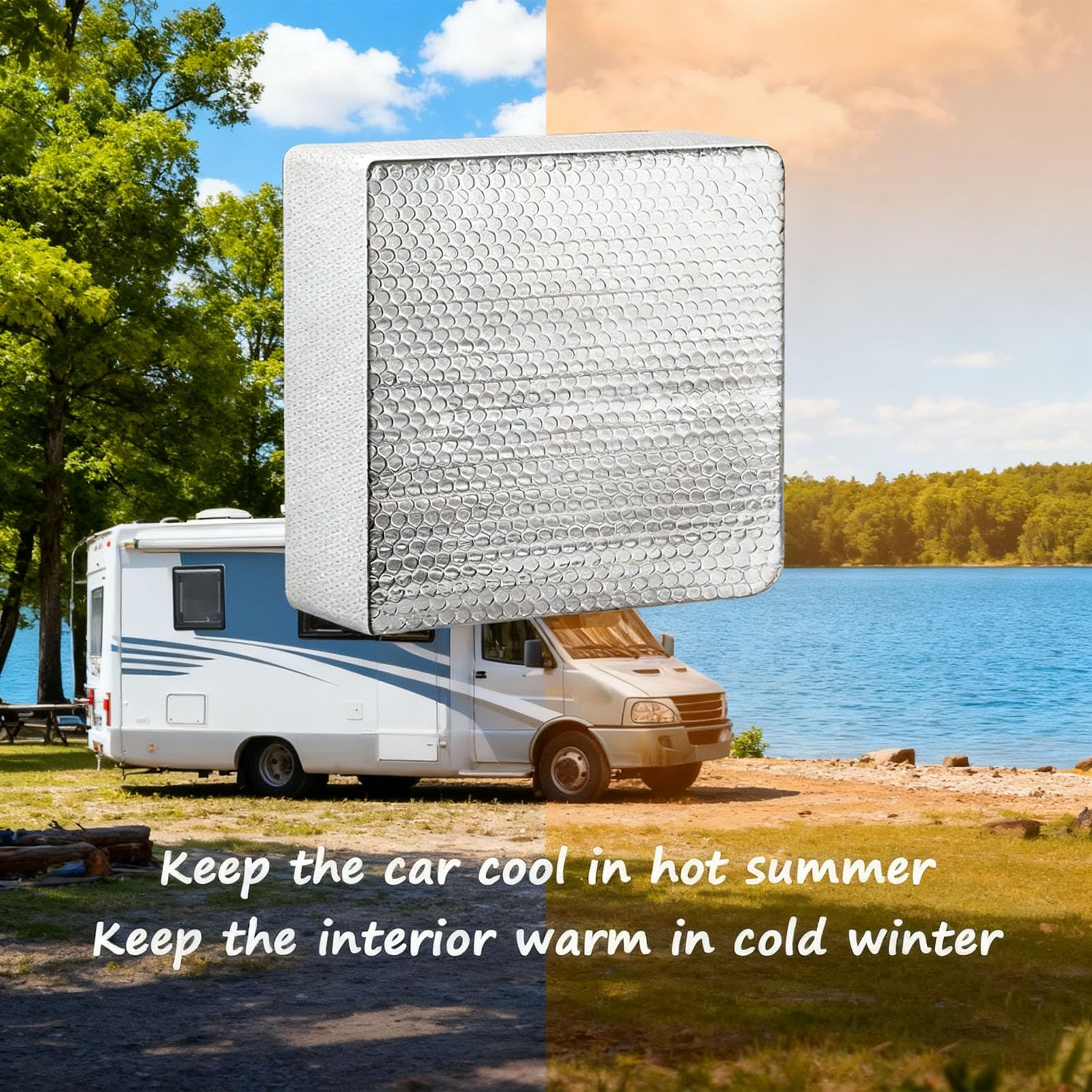 Isolant de Lucarne de Camping-car, Barrière Thermique Efficace pour Ventilation de 14 Pouces, économies D'énergie Toute L'année pour les Propriétaires de Camping-car, Toit Ouvrant