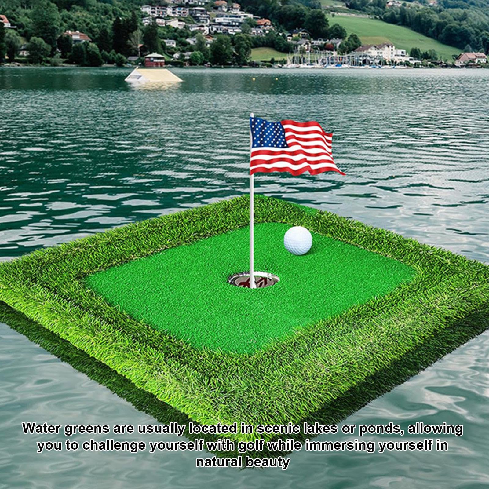Generisch Floating Golf Green per piscina, set di giochi per chip, tappetino per esercizi per migliorare la del colpo di golf