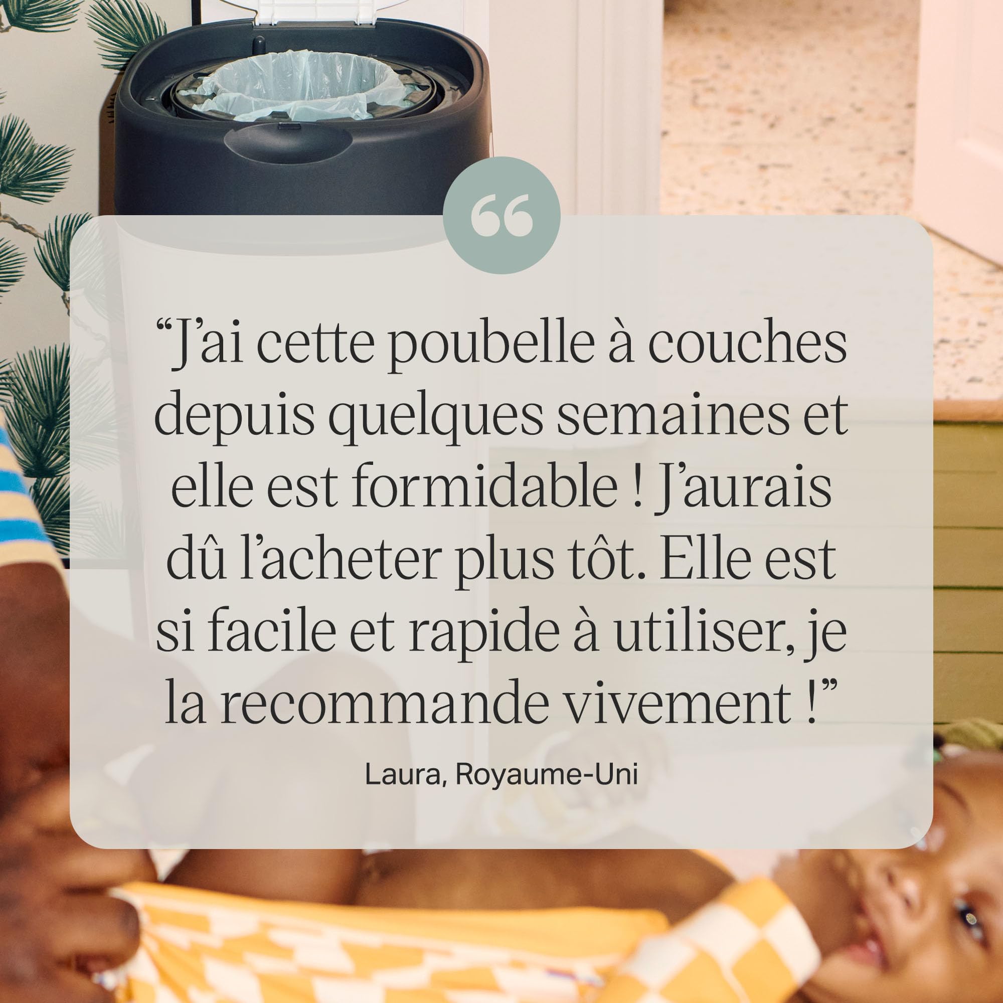 Tommee Tippee XL Poubelle à Couches Twist and Click, Inclut 1x Cassette avec Un Film Multicouche Antibactérien, Blanc