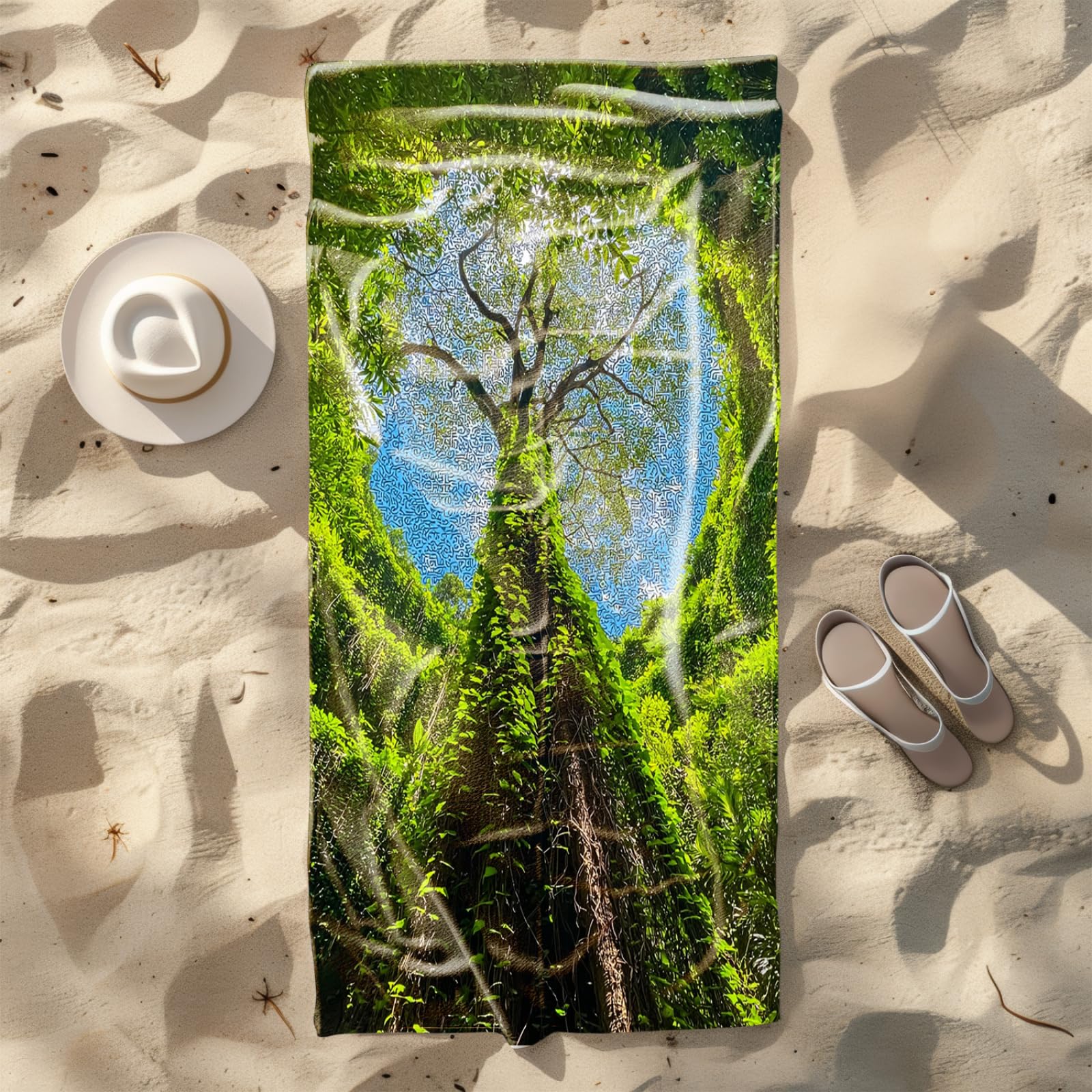 Générique Serviette de Plage 100X200 Arbre De Vigne Vert