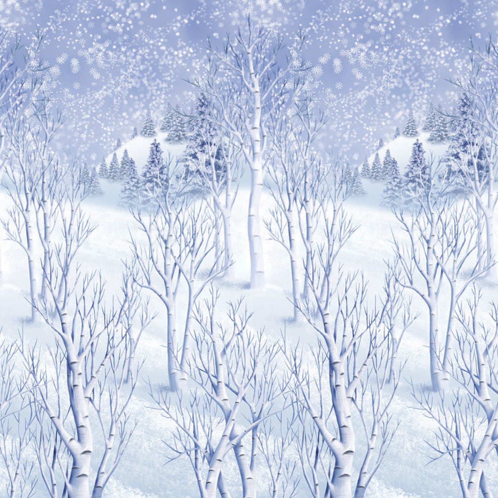 Amscan Winter Outdoor Room Scene Setter-1 Roll, Blue, Large