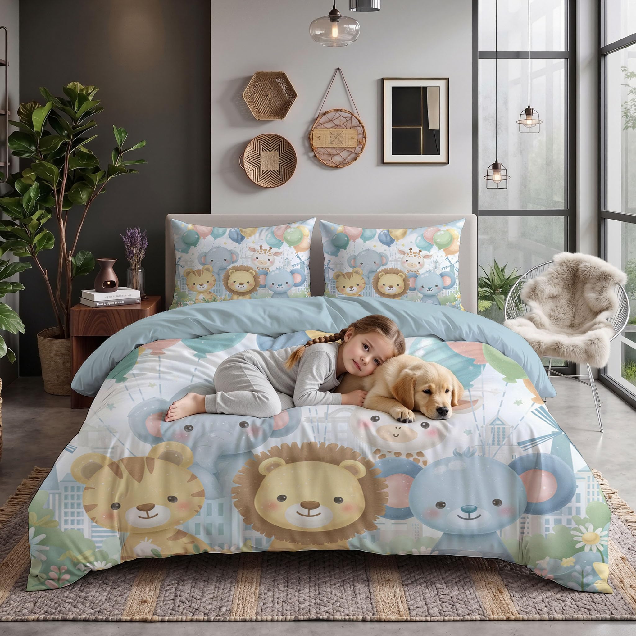 Housse de couette en microfibre douce avec fermeture Éclair 220x240 cm