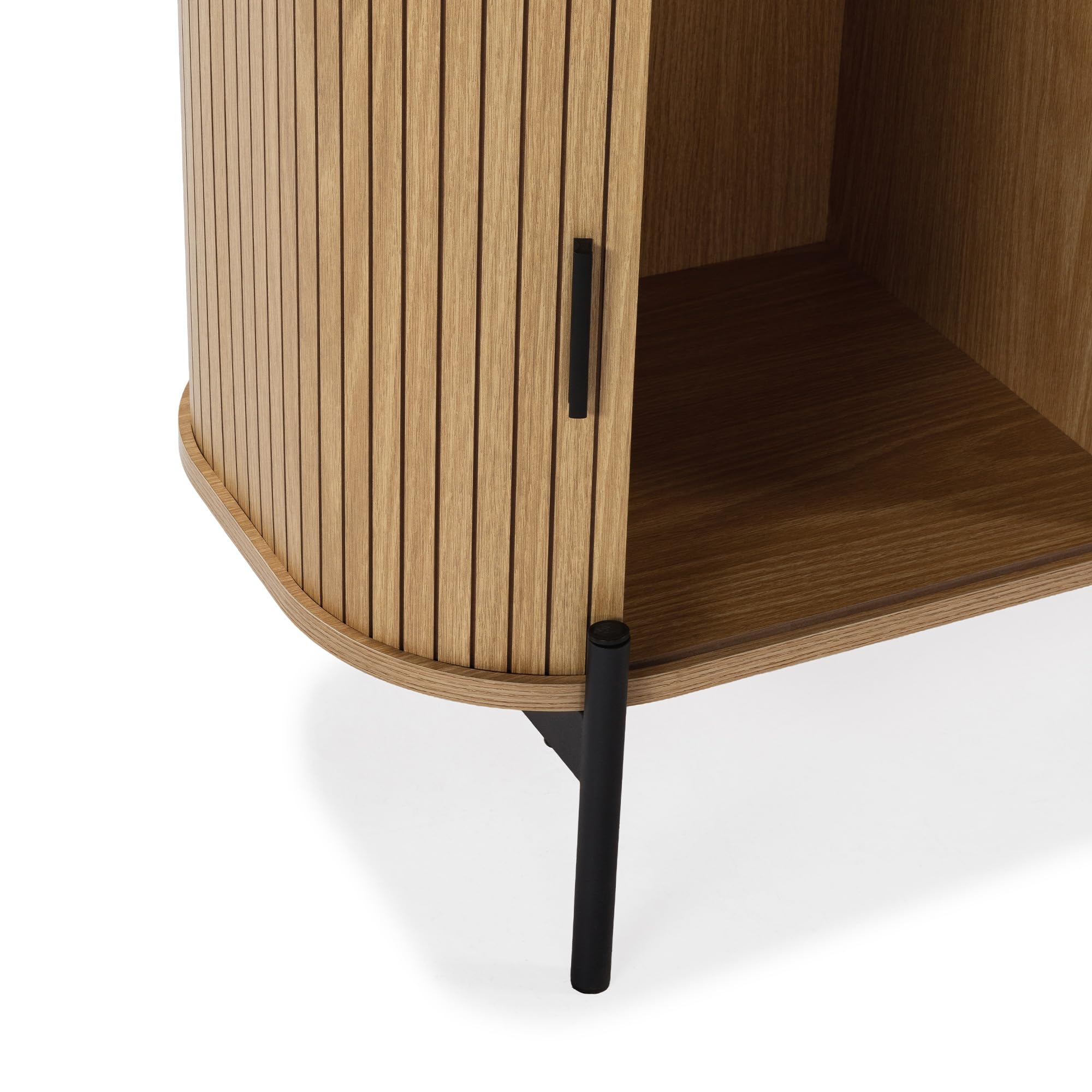 HOMN LIVING Mueble TV Mónaco 2 Puertas 2 Huecos Color Roble, 140 cm (Ancho) 40 cm (Profundo) 55 cm (Altura)