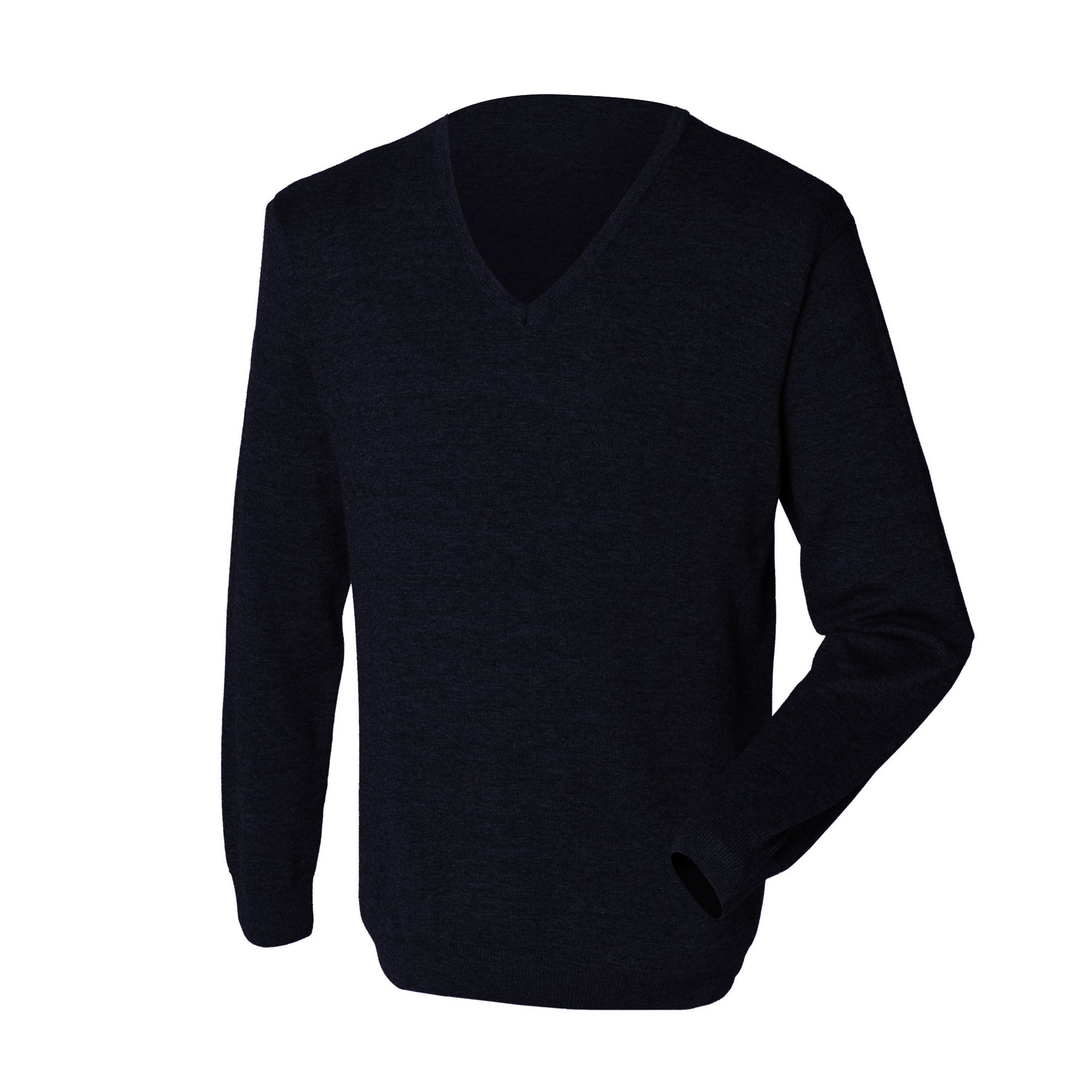 Henbury Mens 12 Gauge Fine Knit V-Neck Jumper/Sweatshirt (XS) (Navy)