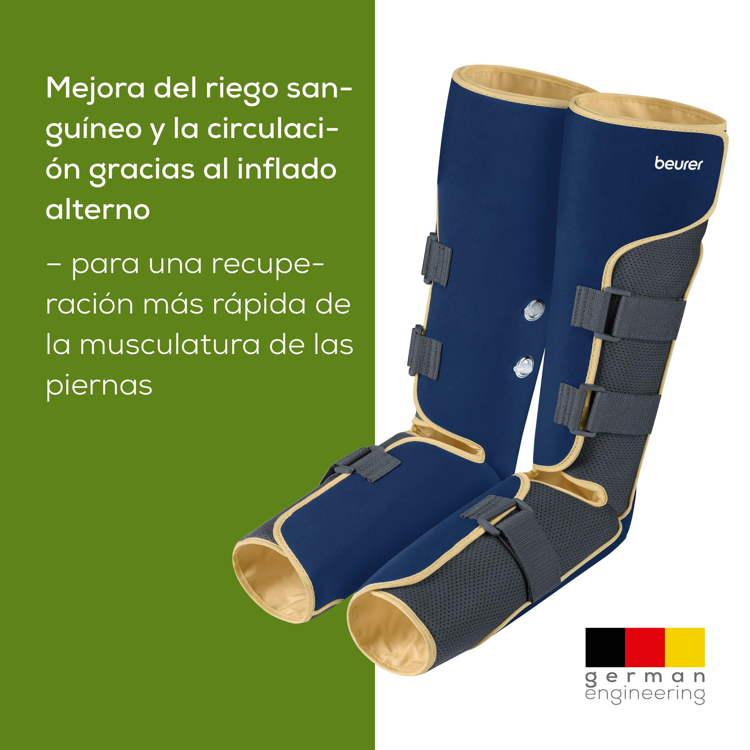 Beurer FM 150 Entrenador de venas, masaje de compresión revitalizante, masaje de aire a presión, para la tensión y la pesadez de piernas