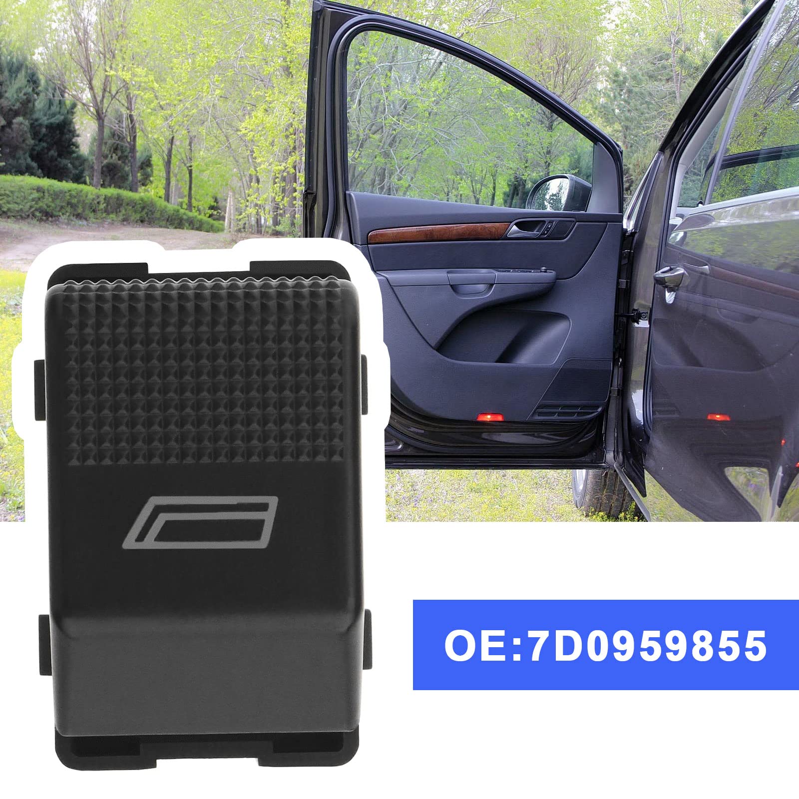 ECSiNG Fensterheberschalter Ersatz 7D0959855 Kompatibel mit VW Transporter T4 Fenstersteuerungstaste Autozubehör Kunststoff