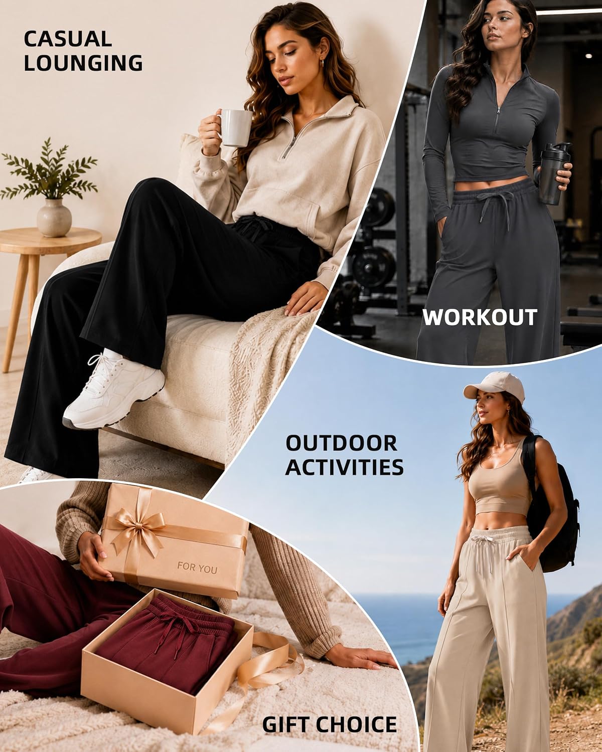 Wide Leg Sweatpants Women Baggy Lounge Fall Comfy Sweat Pants thumbnail