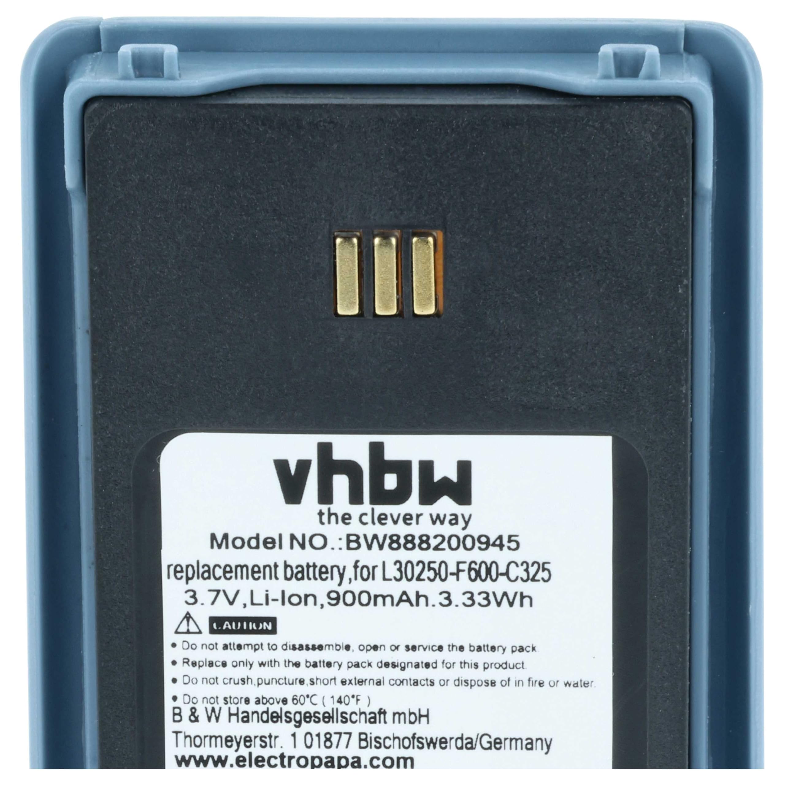 vhbw 5x batteria compatibile con Ascom 9D62, D62 DECT, i62, DH4-ACAB telefono fisso cordless (900mAh, 3,7V, Li-Ion) blu/grigio