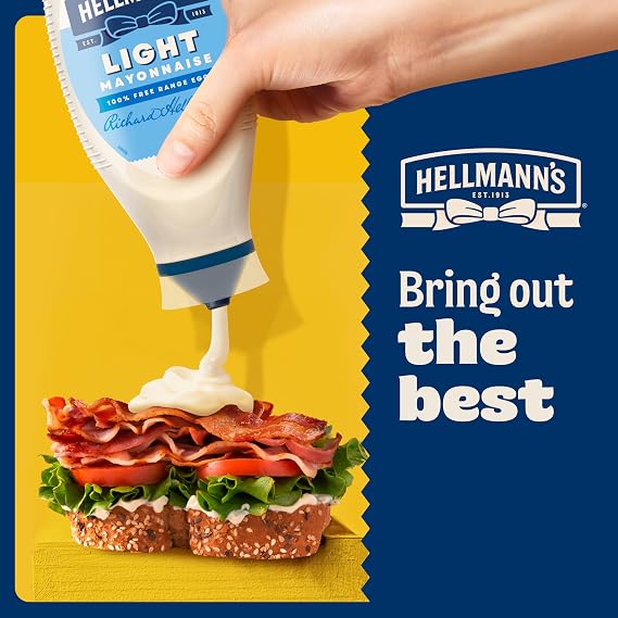 Hellmann's Light Mayonnaise Condiment Squeeze Bottle for Burgers, Sandwiches and Salads 750 ml