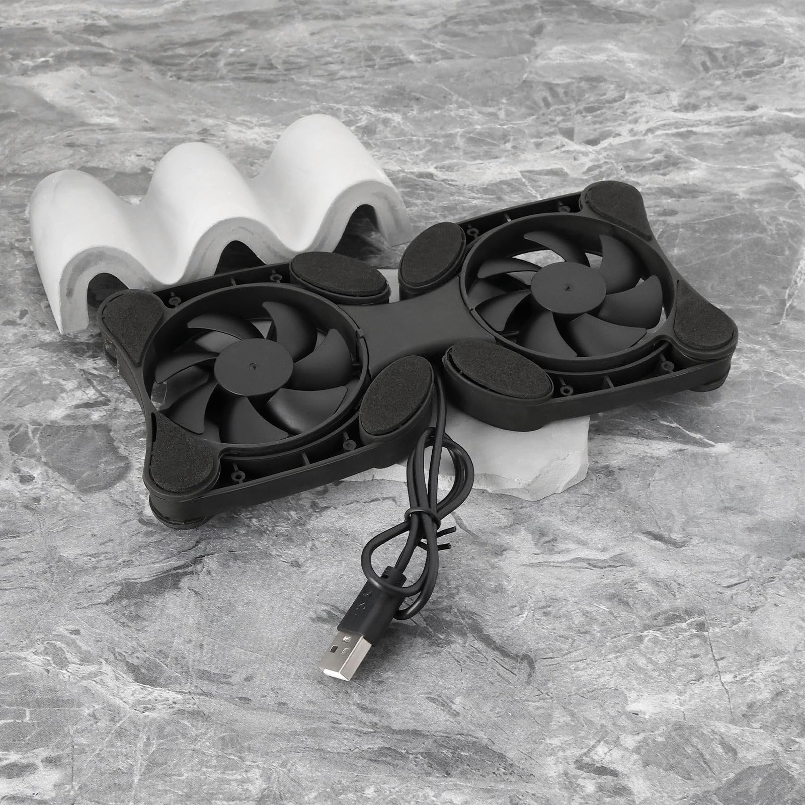 OTOTEC Lot de 2 Mini Ventilateurs Ordinateur Portable 7-15 Pouces Tapis Refroidissement USB Double 19x8,7 cm