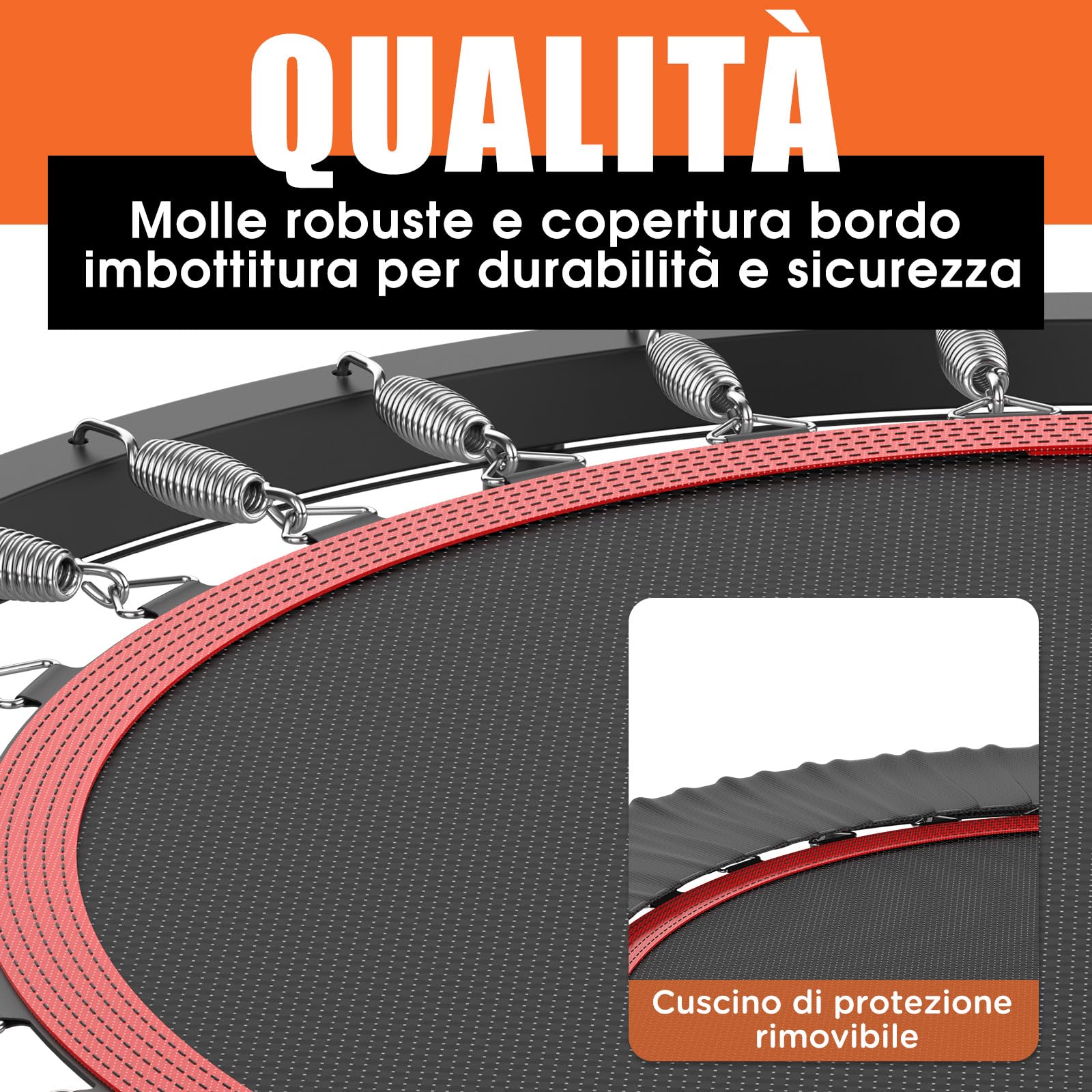 DH FitLife Trampolino Fitness Pieghevole per Interni senza Installazione | Ø 102 cm 40 Pollici Mini Trampolino | Portata 150 kg | Manico Regolabile a 4 Livelli | Stabile e Resistente