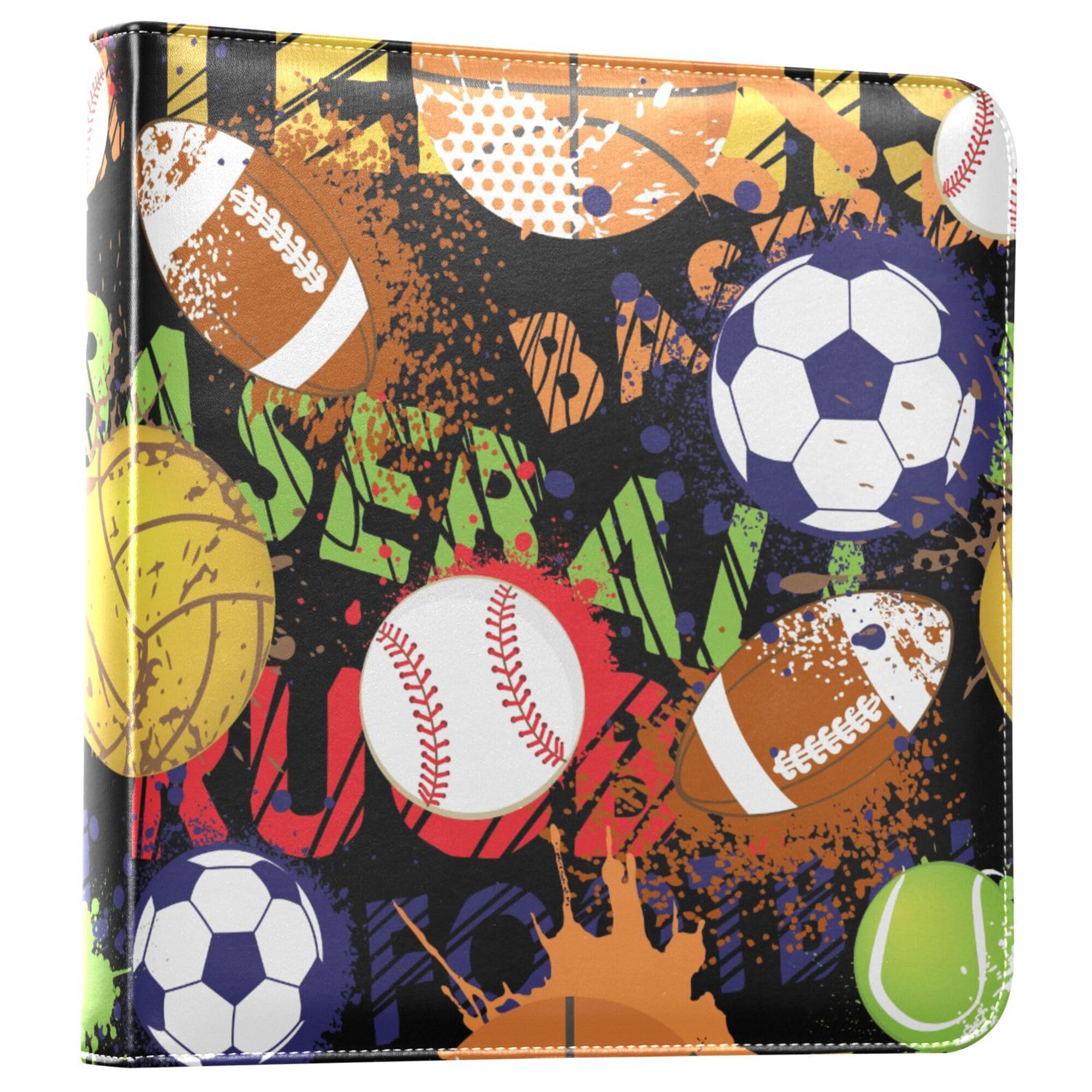 Fisyme Álbum de fotos autoadhesivo de bola deportiva para fotos de 2 x 3, 4 x 6, 5 x 7, 6 x 8, 20 páginas, libro de recuerdos para boda familiar