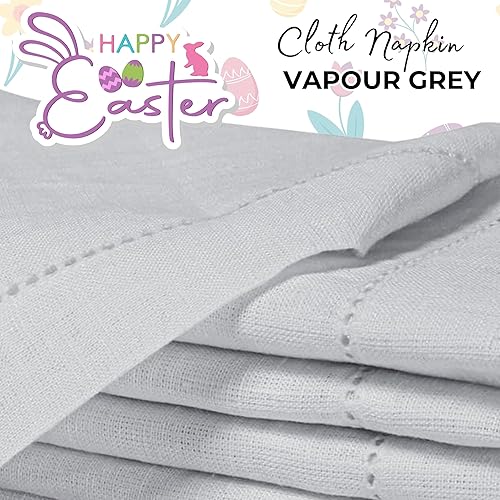 Miniatura 290 de Servilletas de lino y algodón de 18 x 18 pulgadas natural con vainica, servilletas de boda, servilletas de cóctel, servilletas de tela, servilletas