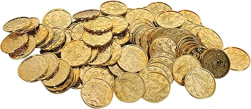 Beistle Monedas de oro de plástico, 100 unidades