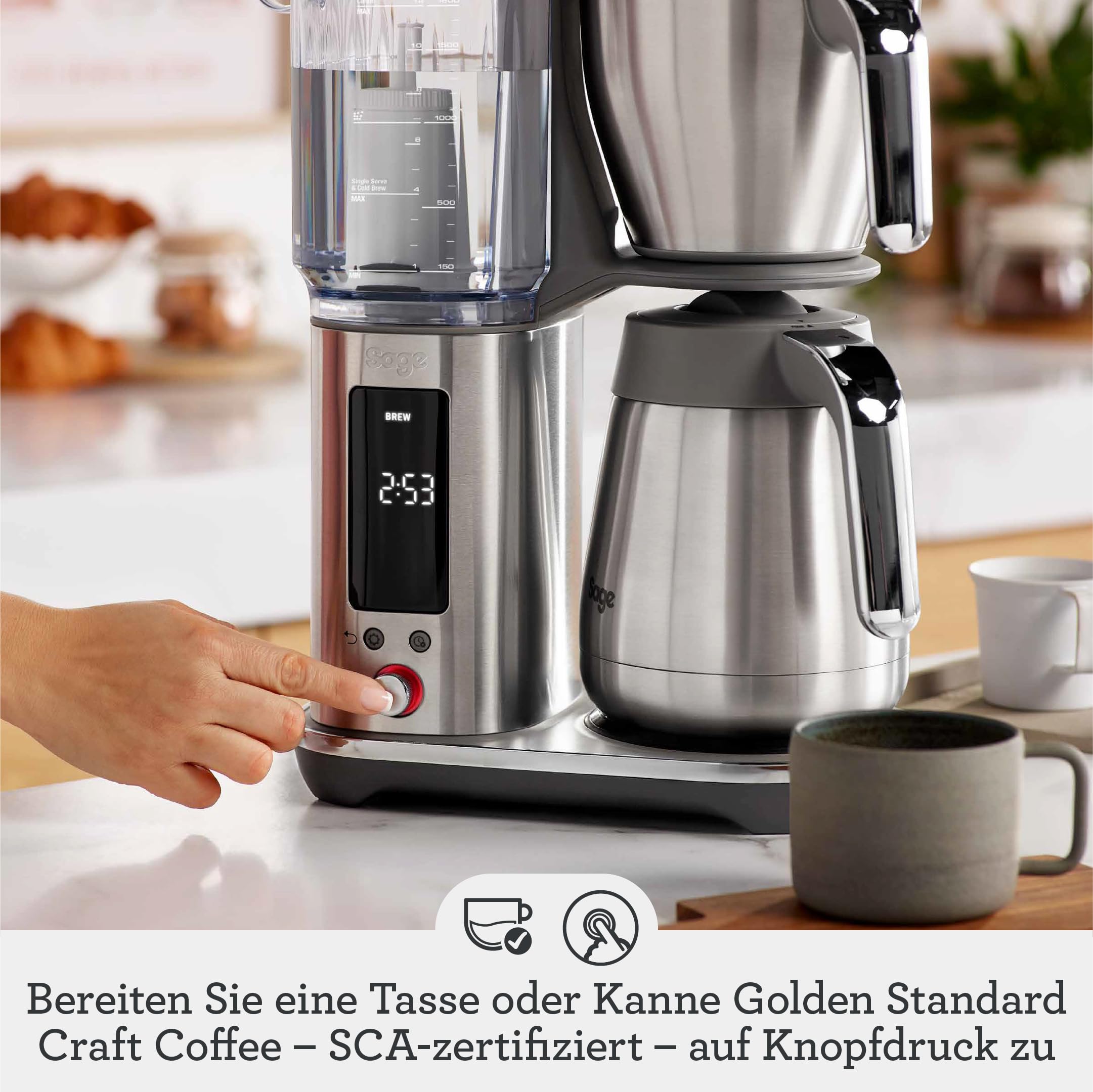 Sage The Luxe Brewer Thermal, Ein-Tasten-Präzision, SCA