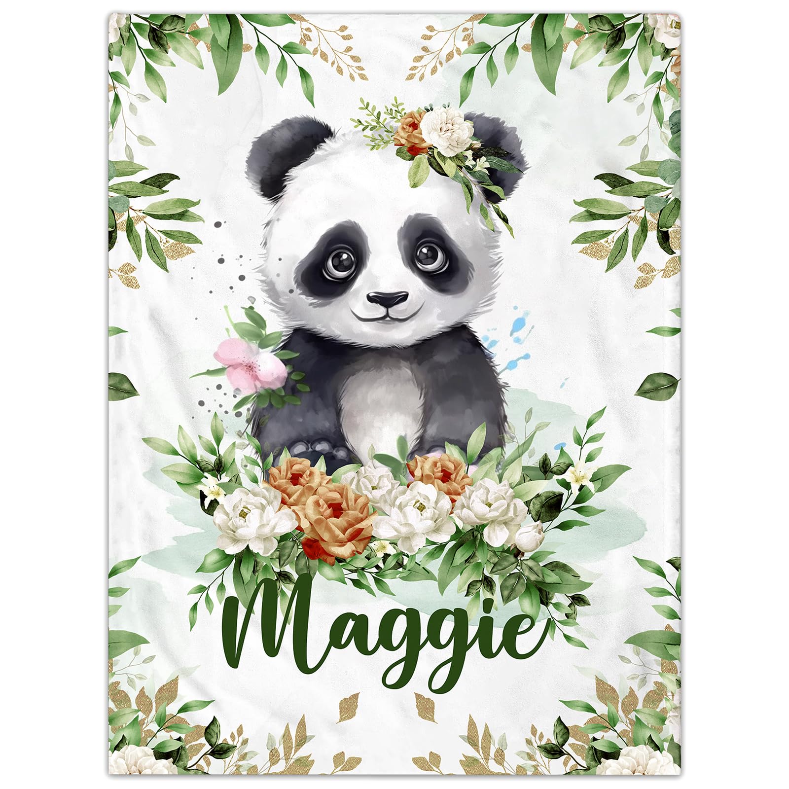 Papasgix Personalised Baby Blanket for Girls - Custom Elephant Flannel Blanket, 120 cm x 70 cm, Grey โ image 1