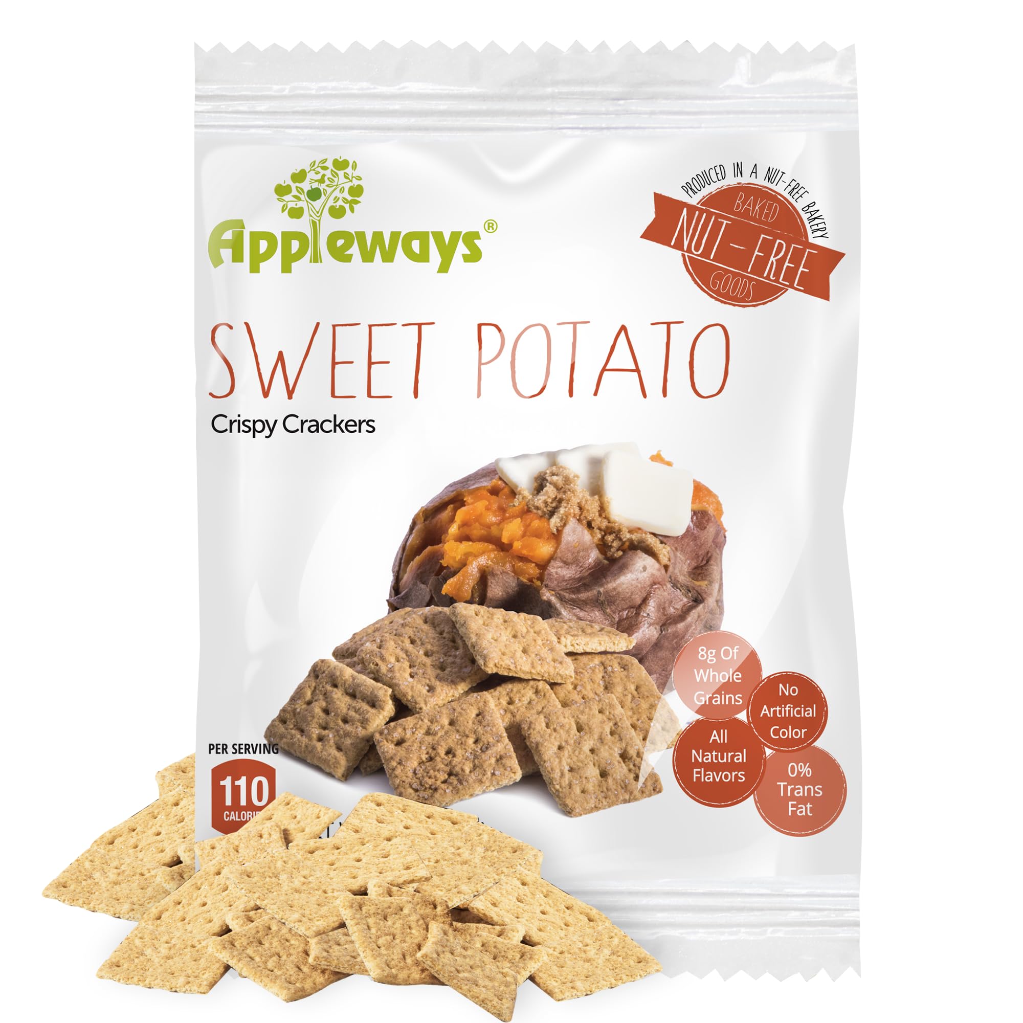 Appleways Sweet Potato / 1 Ounce (Pack of 108) / 108 Crackers