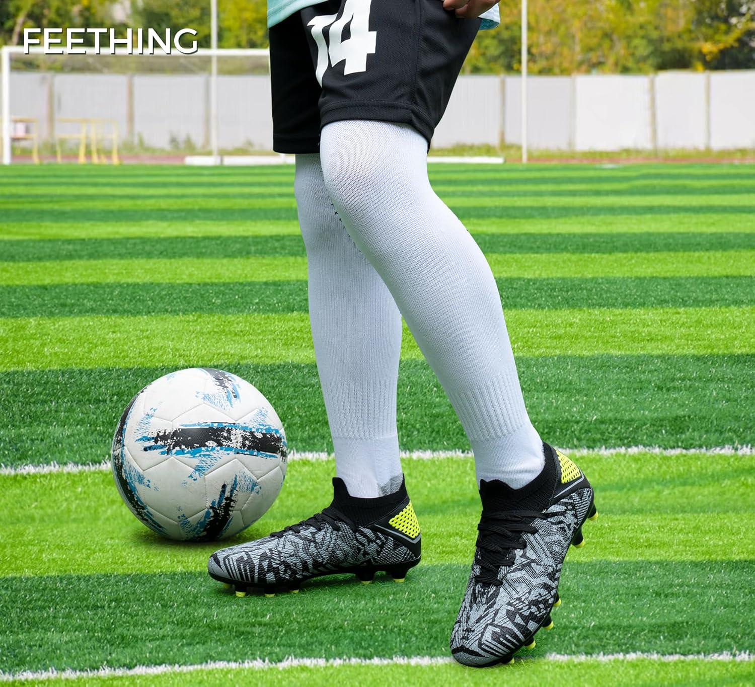 Boys Soccer Cleats Girls Youth High Top Futsal Soccer Shoes Outdoor Athletic Football Cleats Little Gig Kids