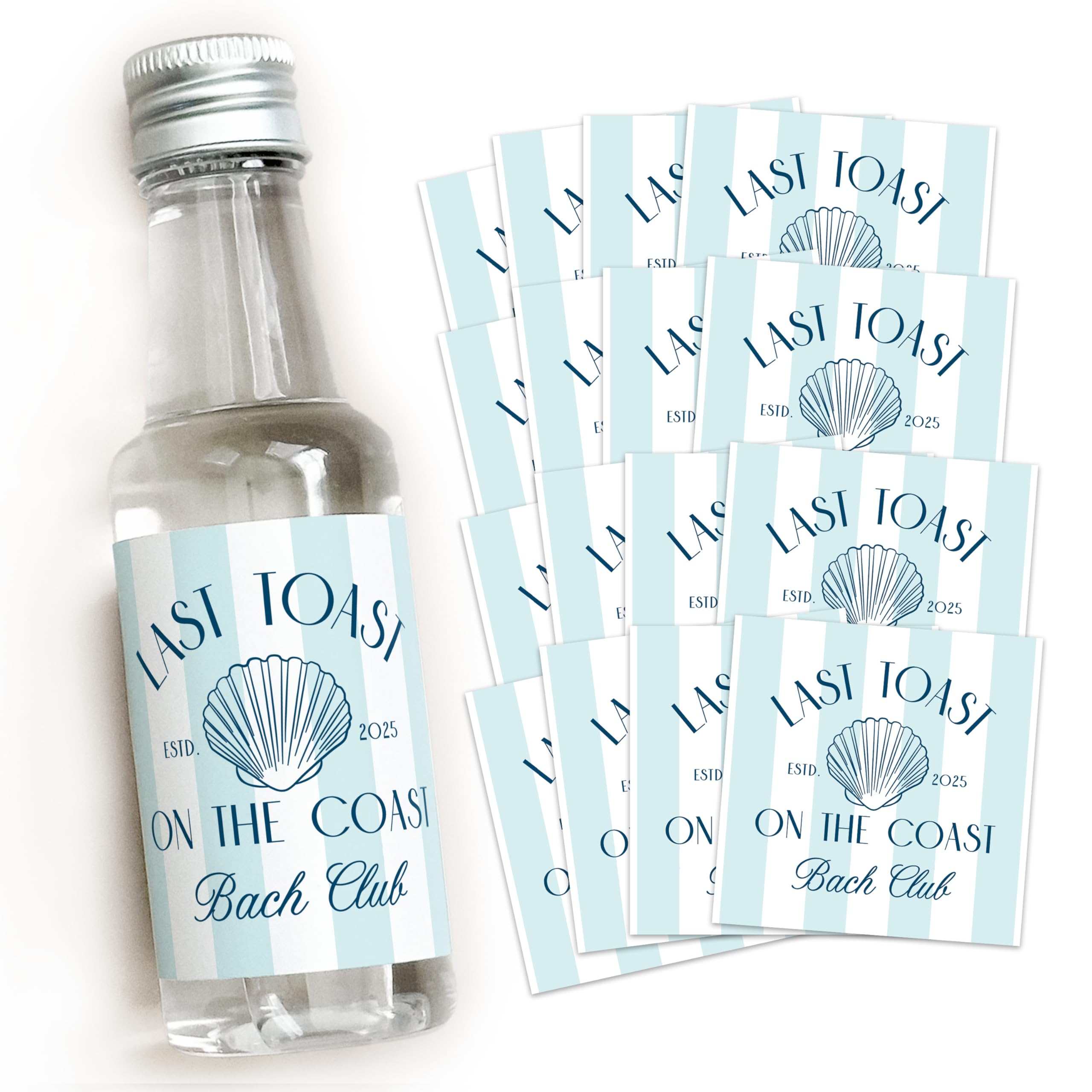 Last Toast on the Coast - 50 mL Bachelorette Liquor Labels - Coastal Bachelorette Party Favors - Beach Bach Gift Bag Idea - Coastal Granny