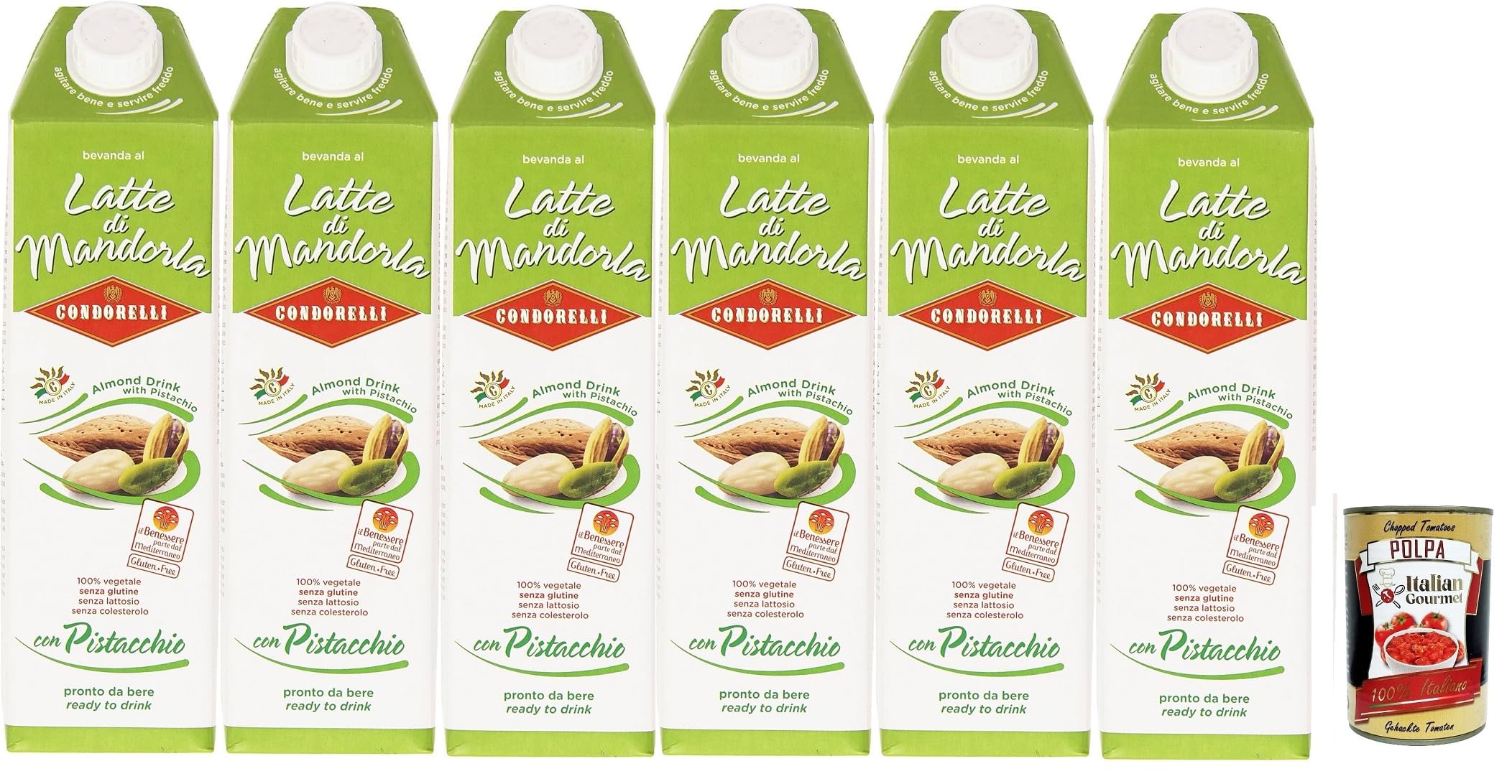 Condorelli Bevanda dolce alla mandorla e pistacchio 6x1lt + Italian Gourmet polpa 400g