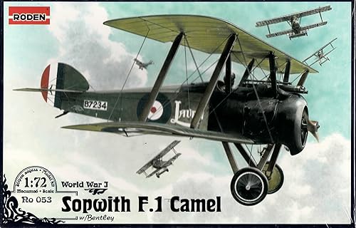 Miniatura 1 de Roden Sopwith F.1 Camel - Caza biplano de fabricación británica con kit de avión Bentley