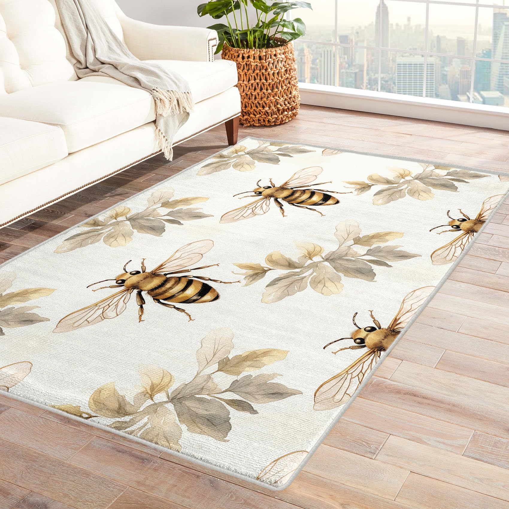 Amazon.com: TANTANICAL Bee Rug 2x3, Honey Bee Throw Rugs for