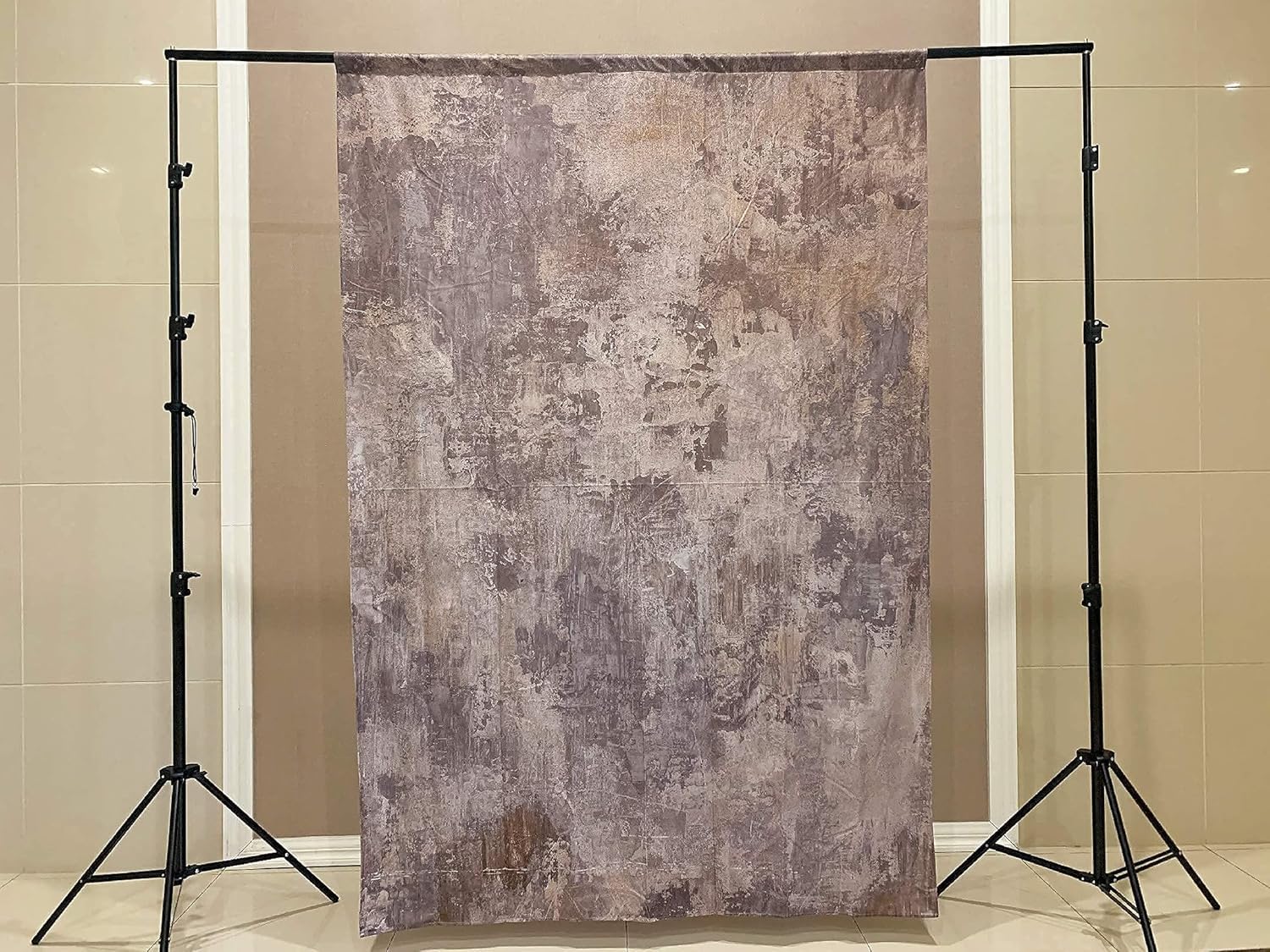 WaW Fotohintergrund Stoff 2x3m Grau Braun Shabby Mottled Beton Fotostudio Hintergrund Fotografie Rustic Vintage Porträt Fotoshooting