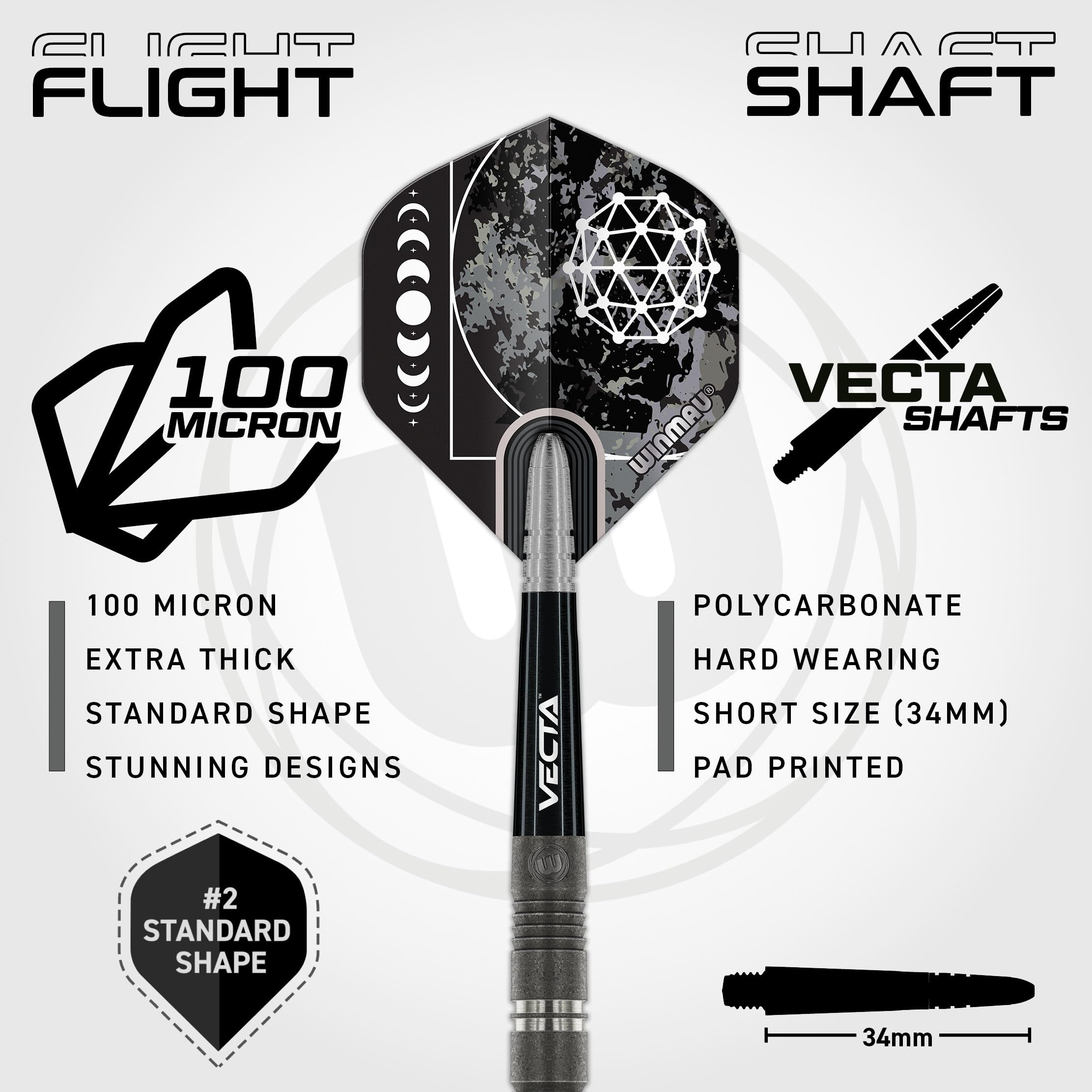 WINMAU Darts Callisto 24g 90% Professional Tungsten Steel Tip Darts Set including Dart Flights and Dart Shafts (Stems) - Image 3