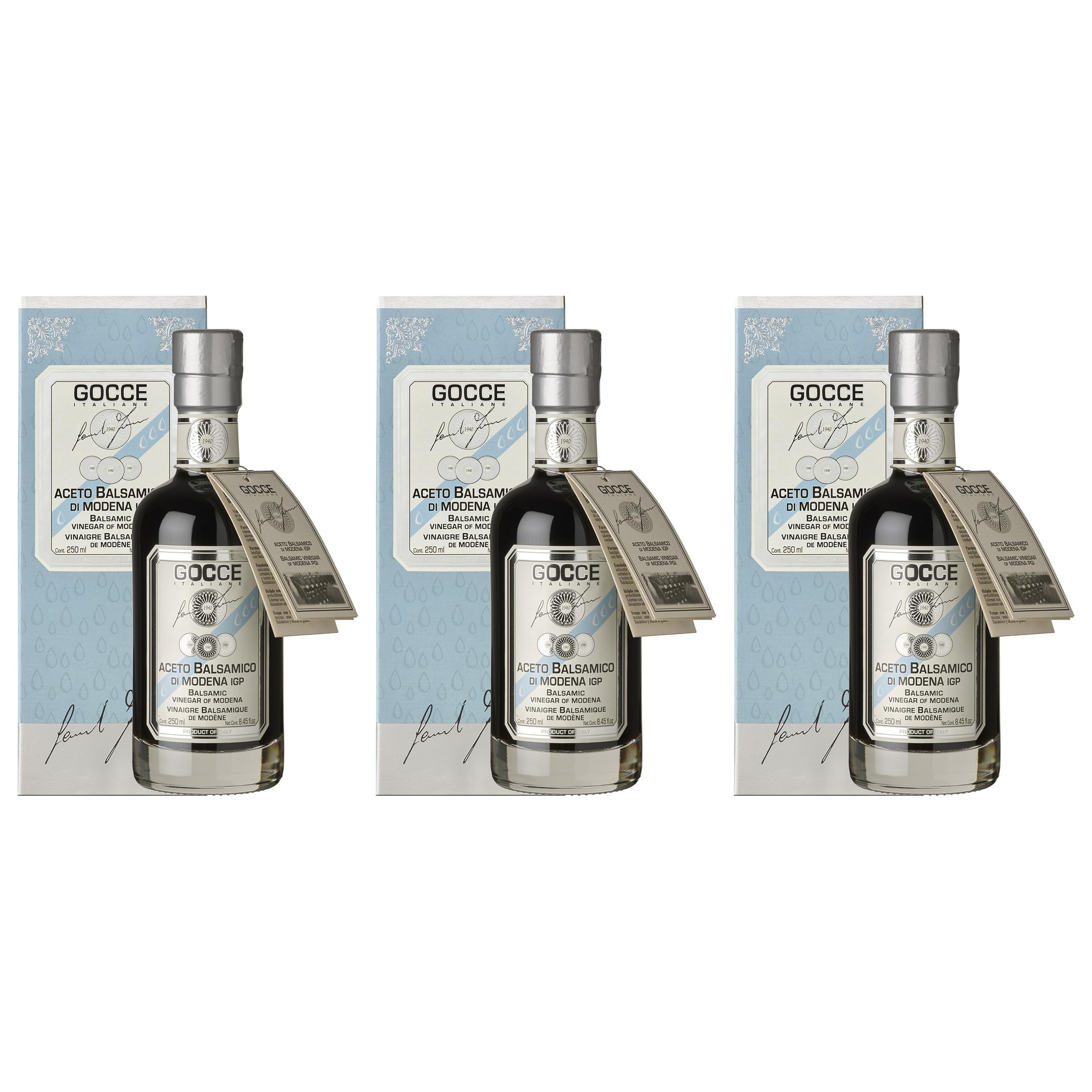 Leonardi Gocce Aceto Balsamico di Modena IGP 6 Travasi Italien inkl. FeinWert E-Book (3 x 0.25 l)